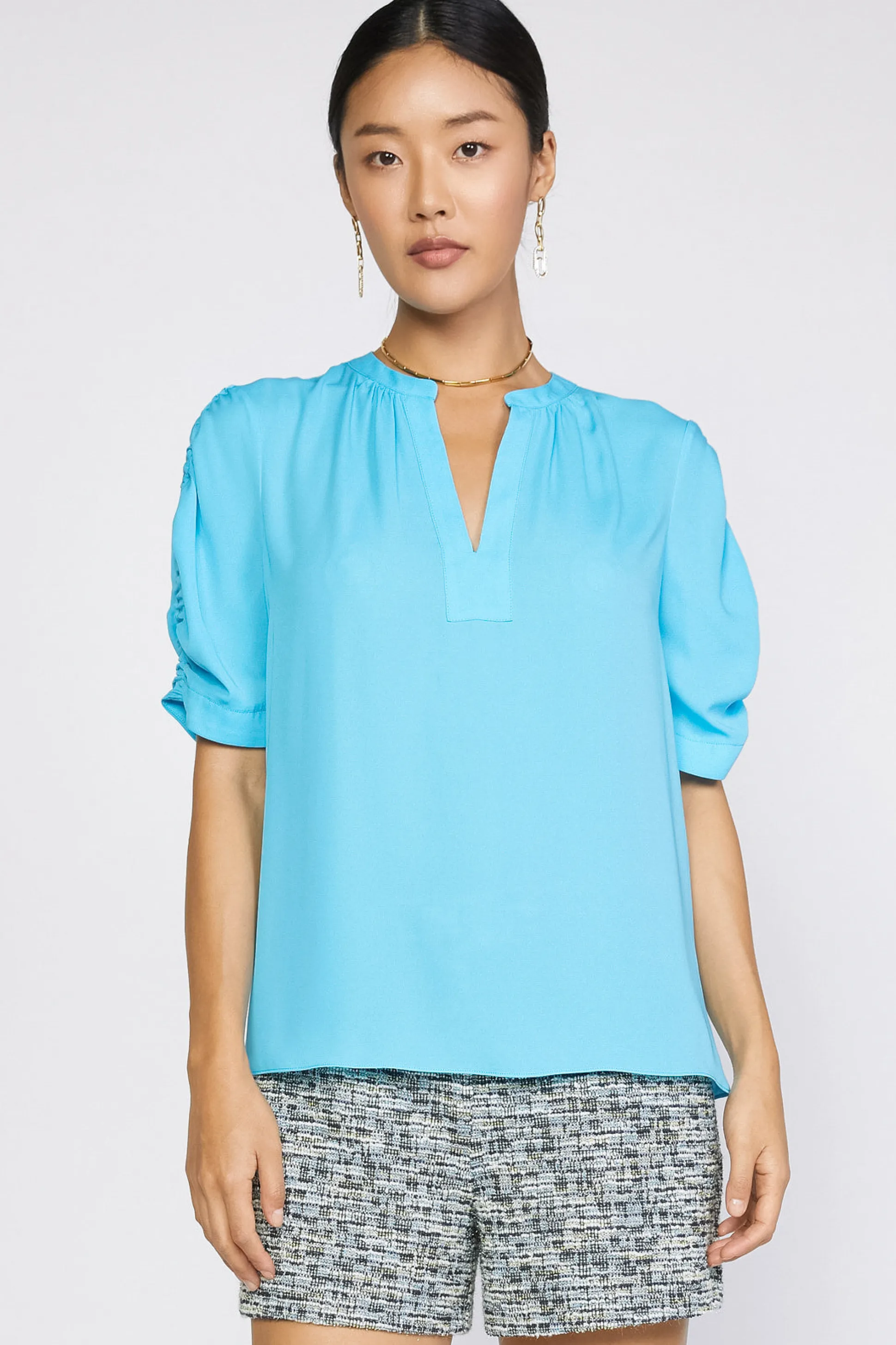 Shirred Sleeve Blouse<Current Air Outlet