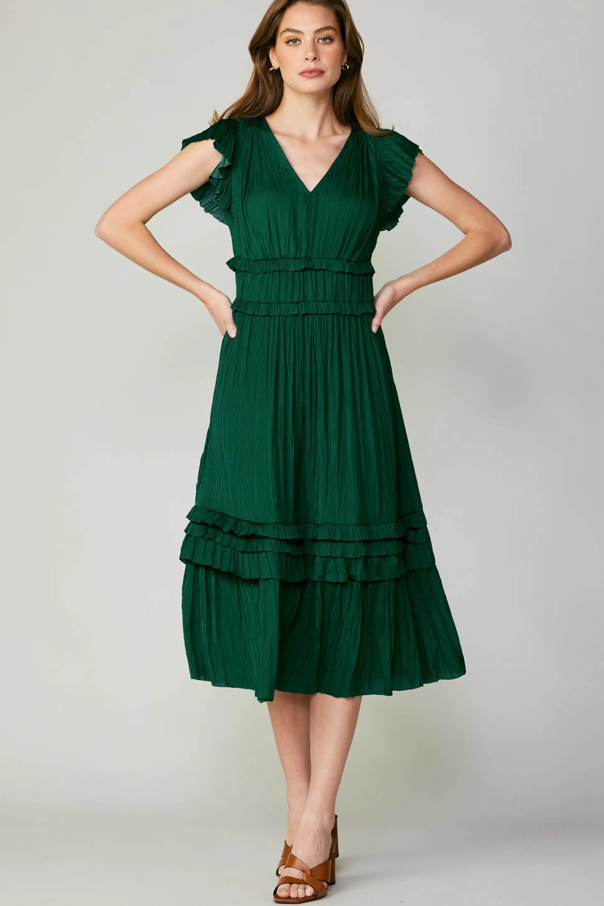 Sereia Pleated Midi Dress<Current Air Sale