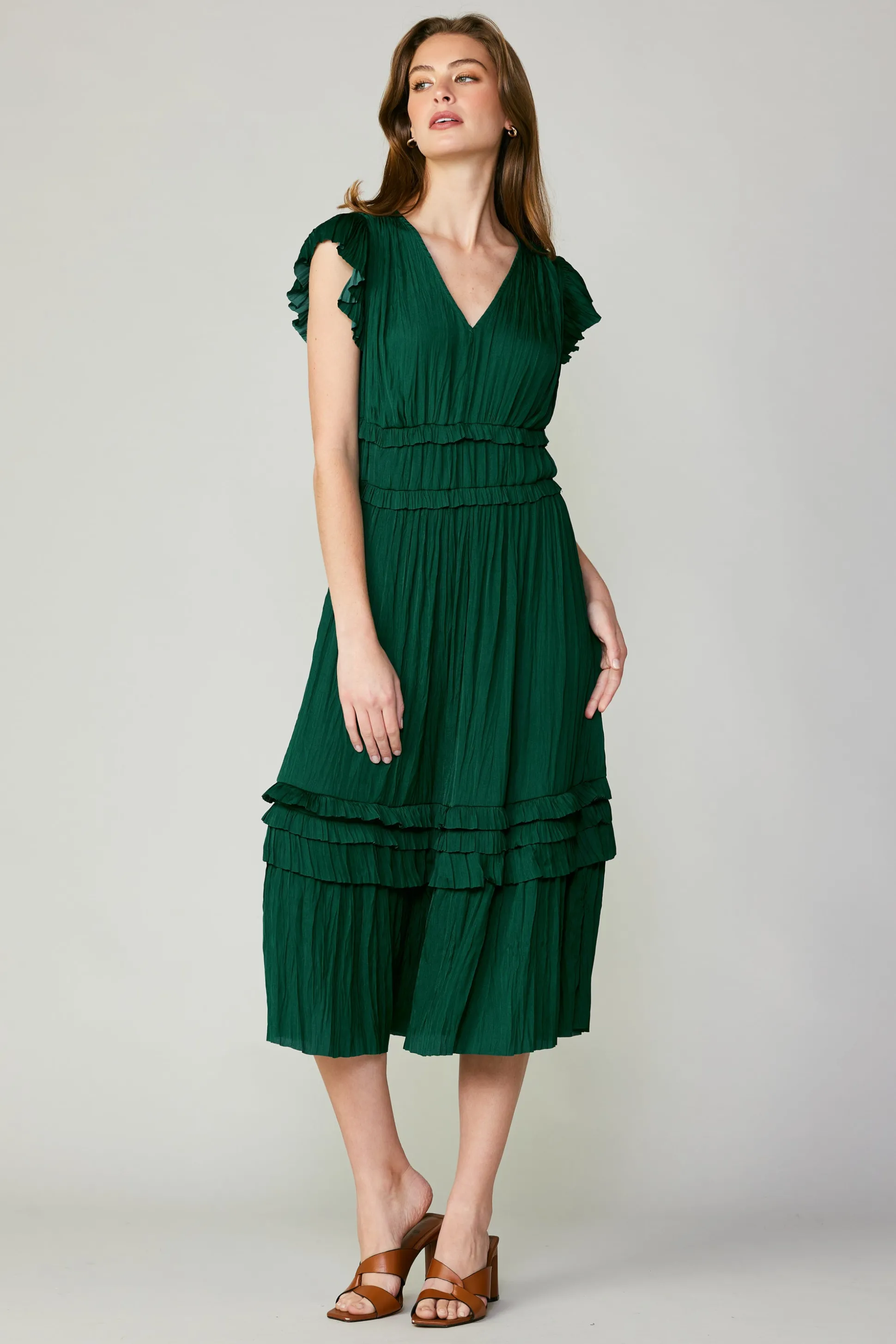 Sereia Pleated Midi Dress<Current Air Sale