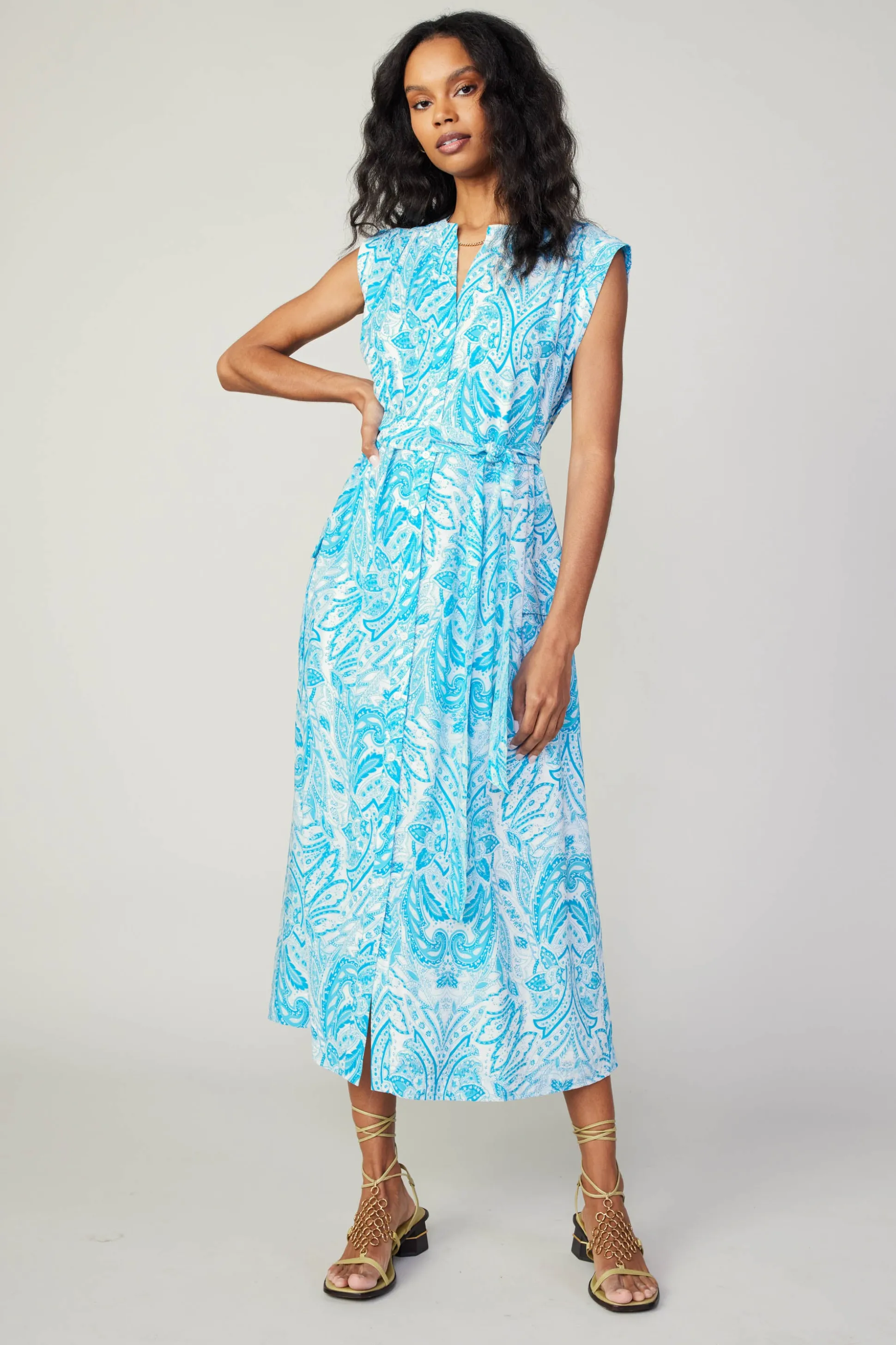 Paisley Printed Sleeveless Dress<Current Air Sale