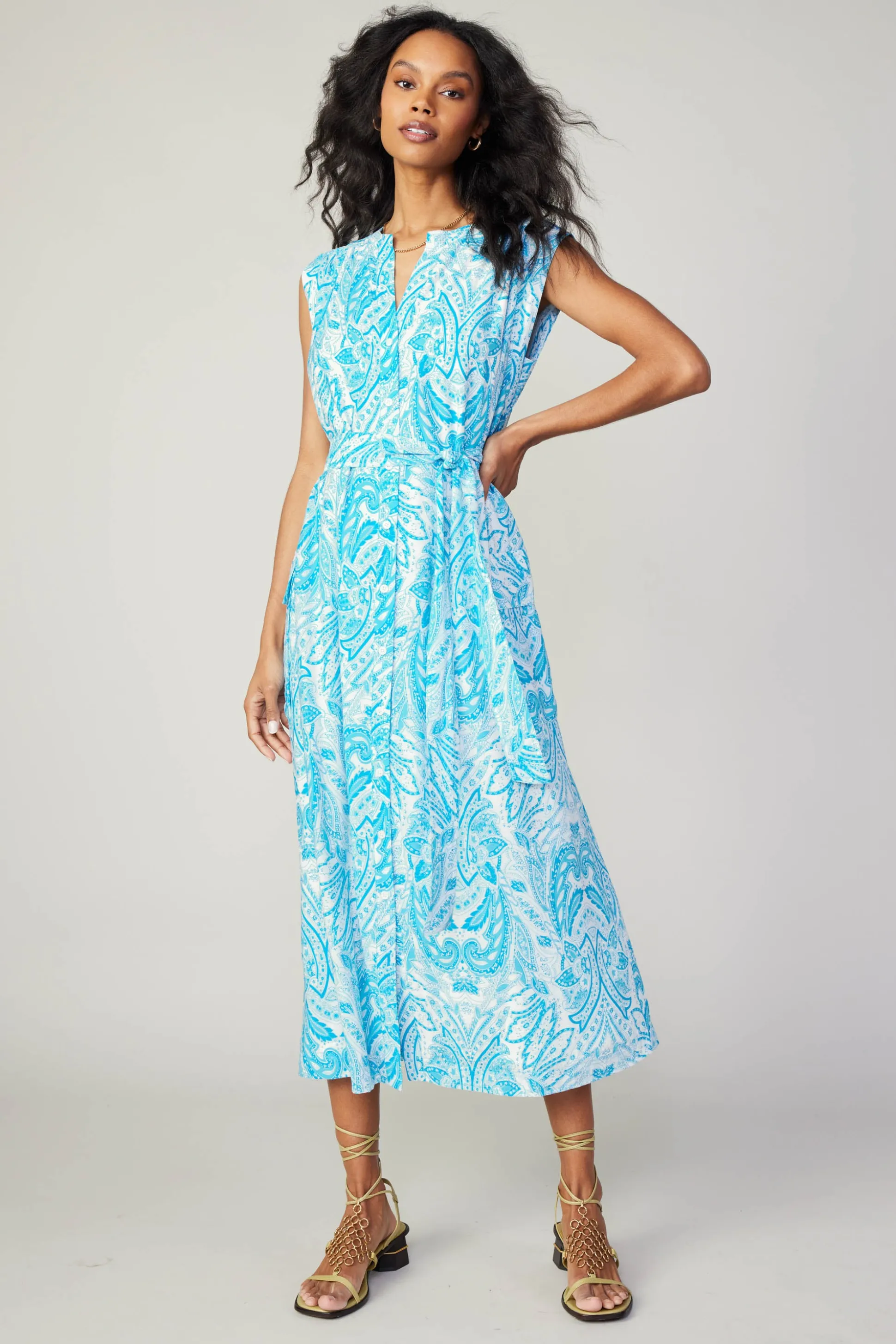Paisley Printed Sleeveless Dress<Current Air Sale
