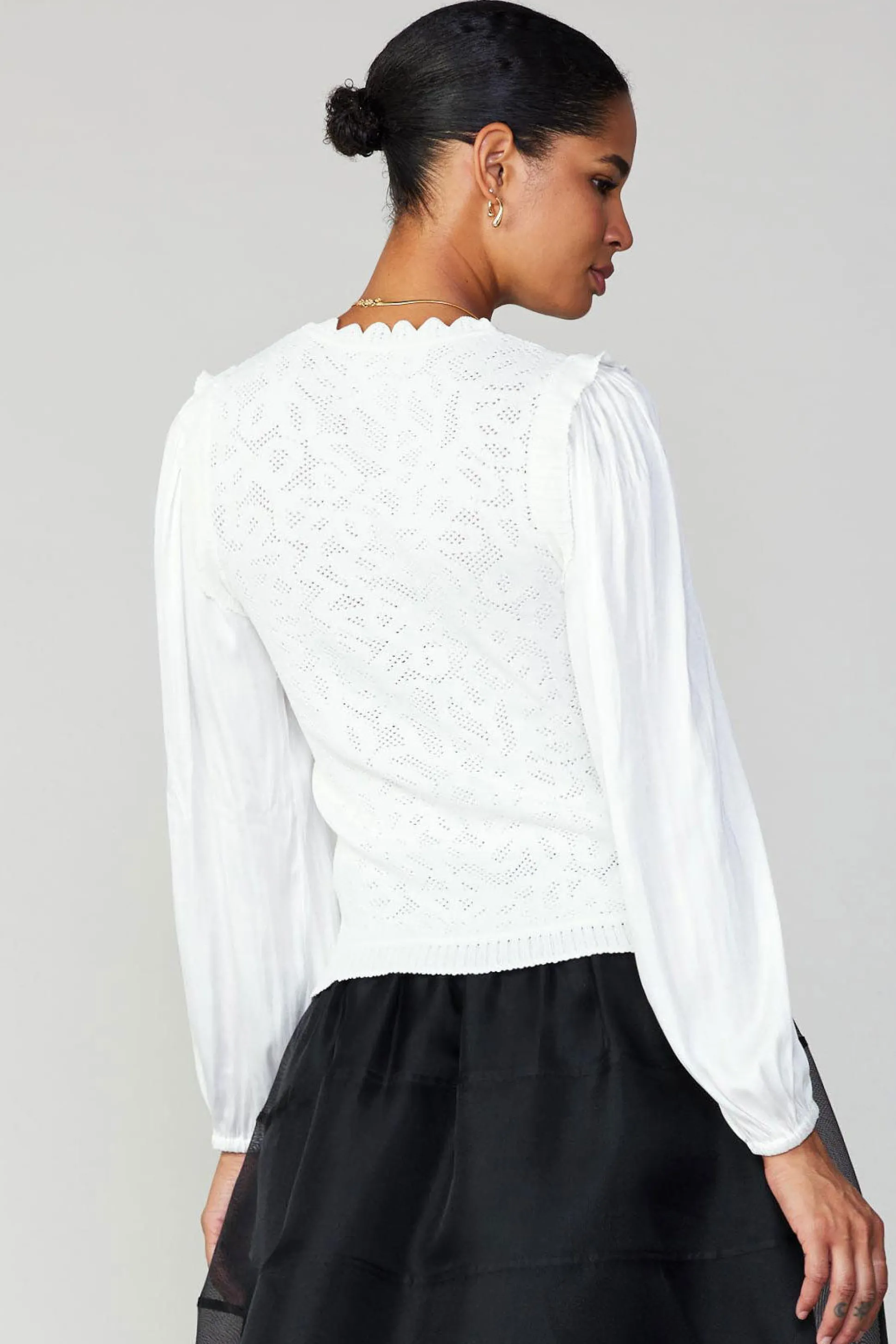 Textural Knit Sweater Top<Current Air Hot