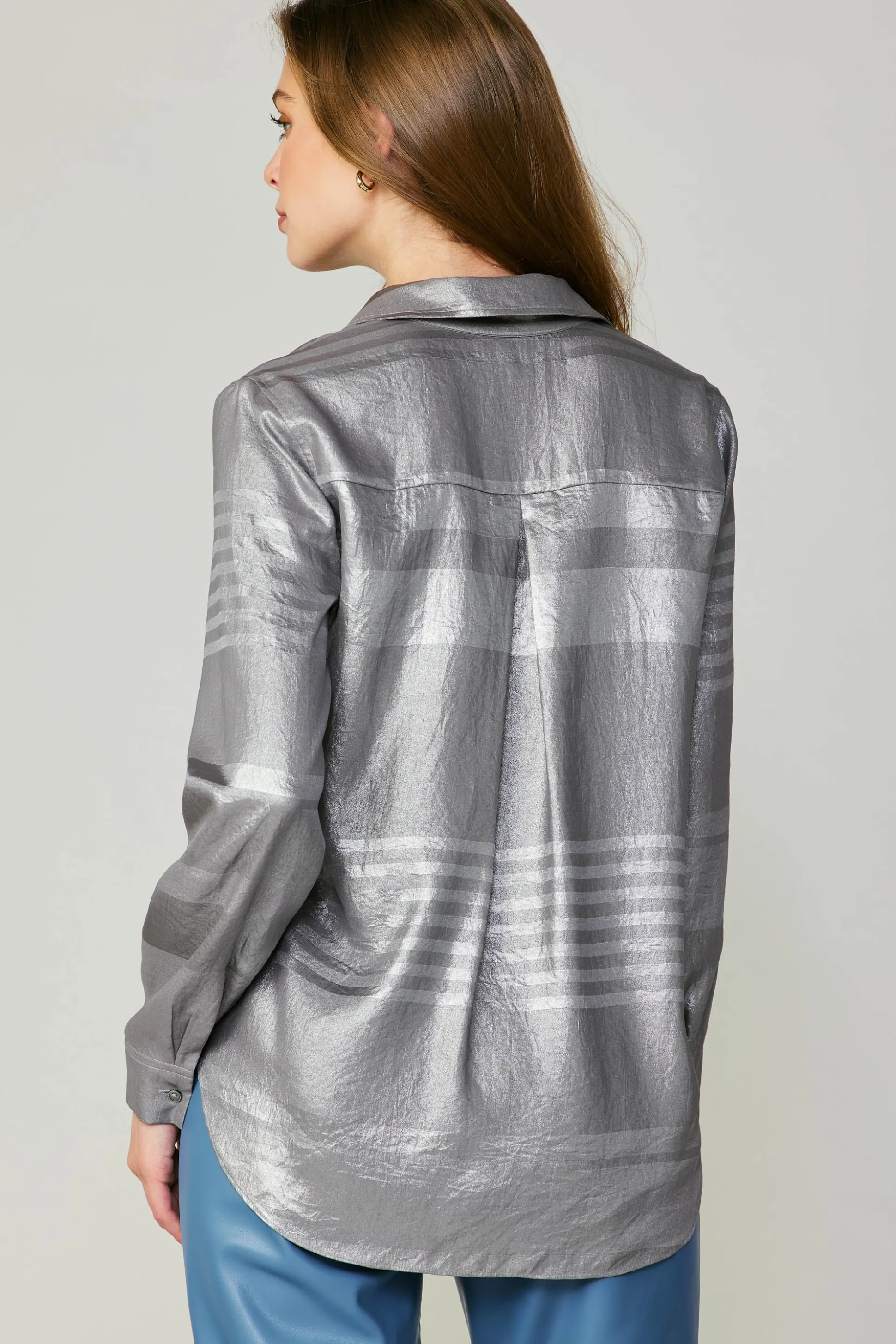 Metallic Buttonup Shirt<Current Air Sale
