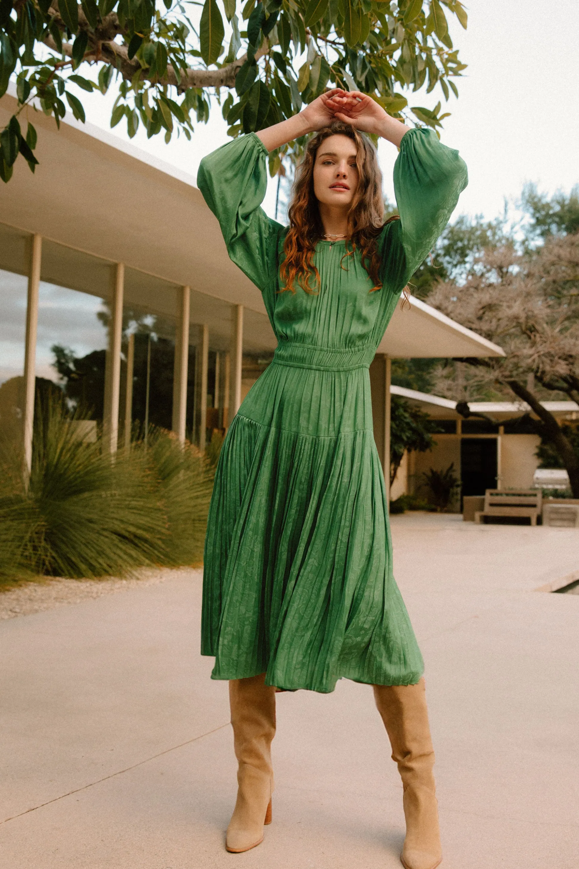 Laraline Paisley Jacquard Midi Dress<Current Air Clearance