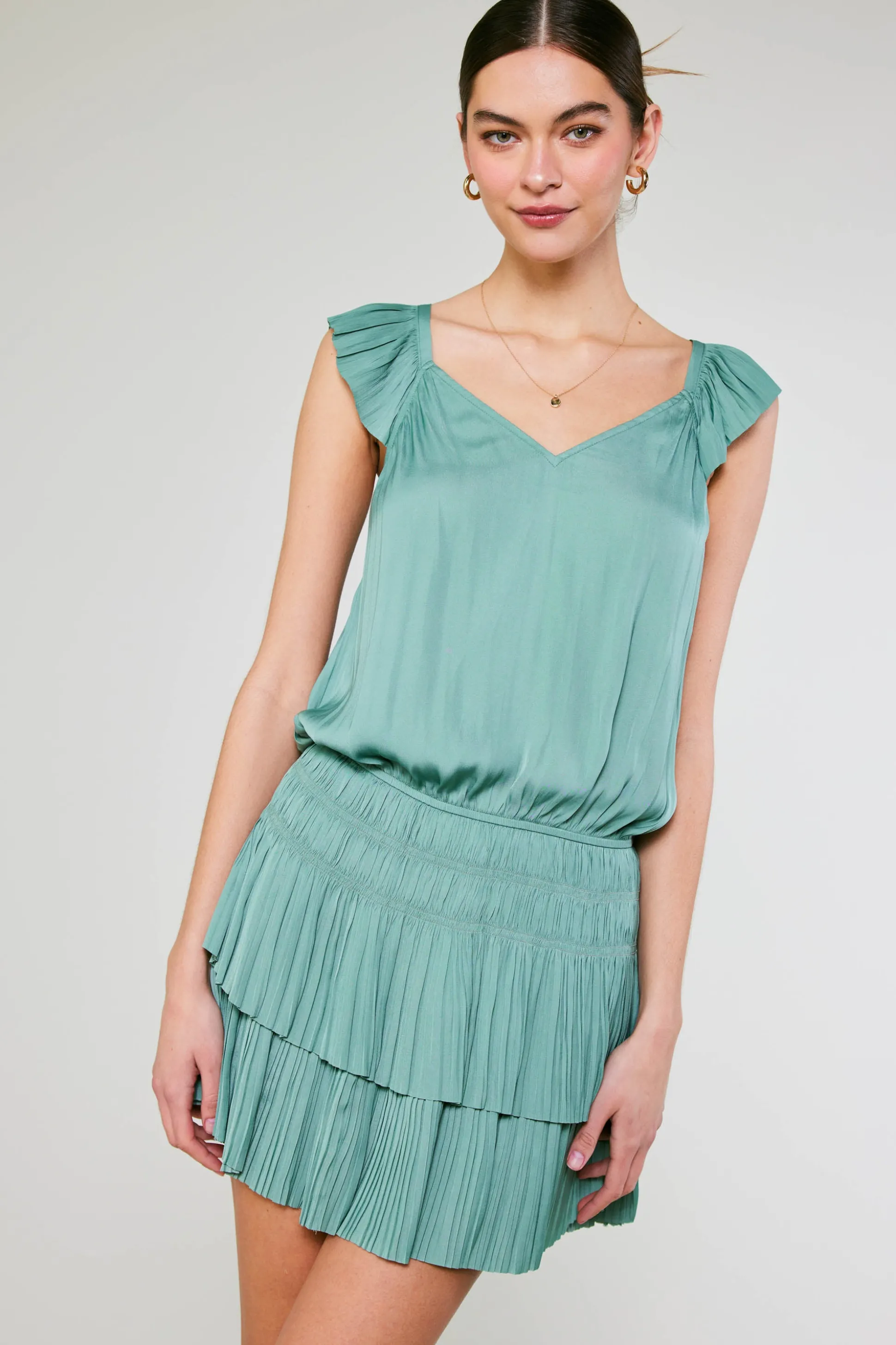 Sweetheart Smocked Mini Dress<Current Air Sale