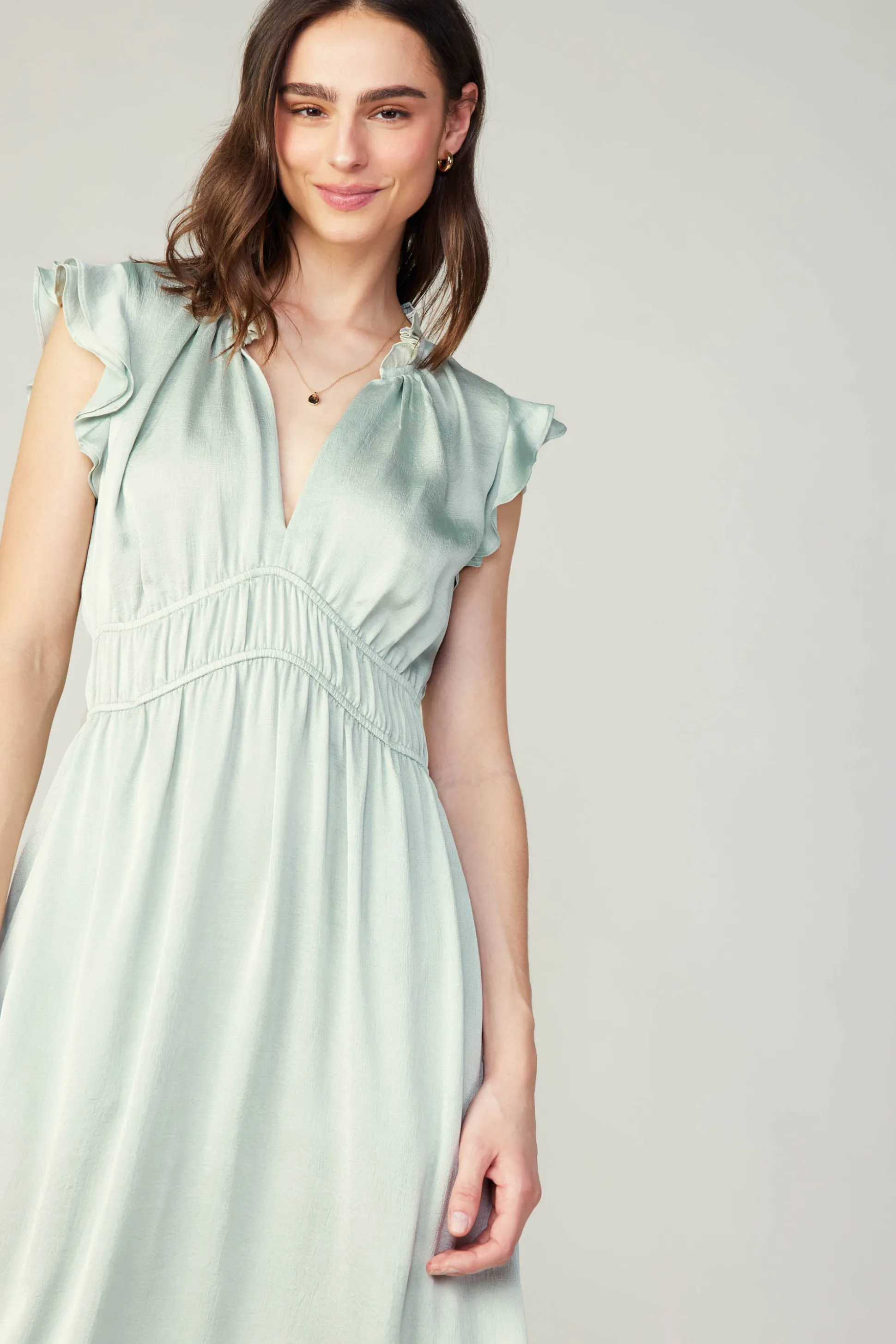 Florence Ruffled Midi Dress<Current Air New