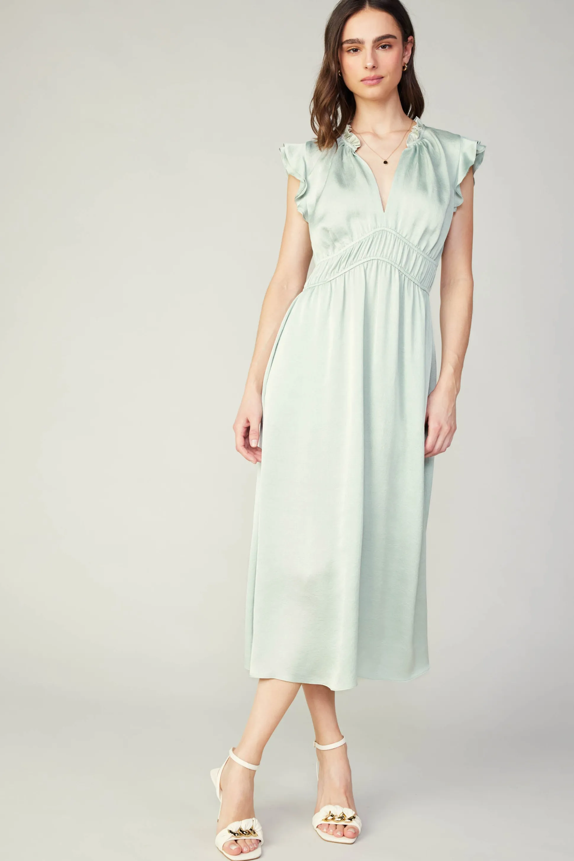 Florence Ruffled Midi Dress<Current Air New