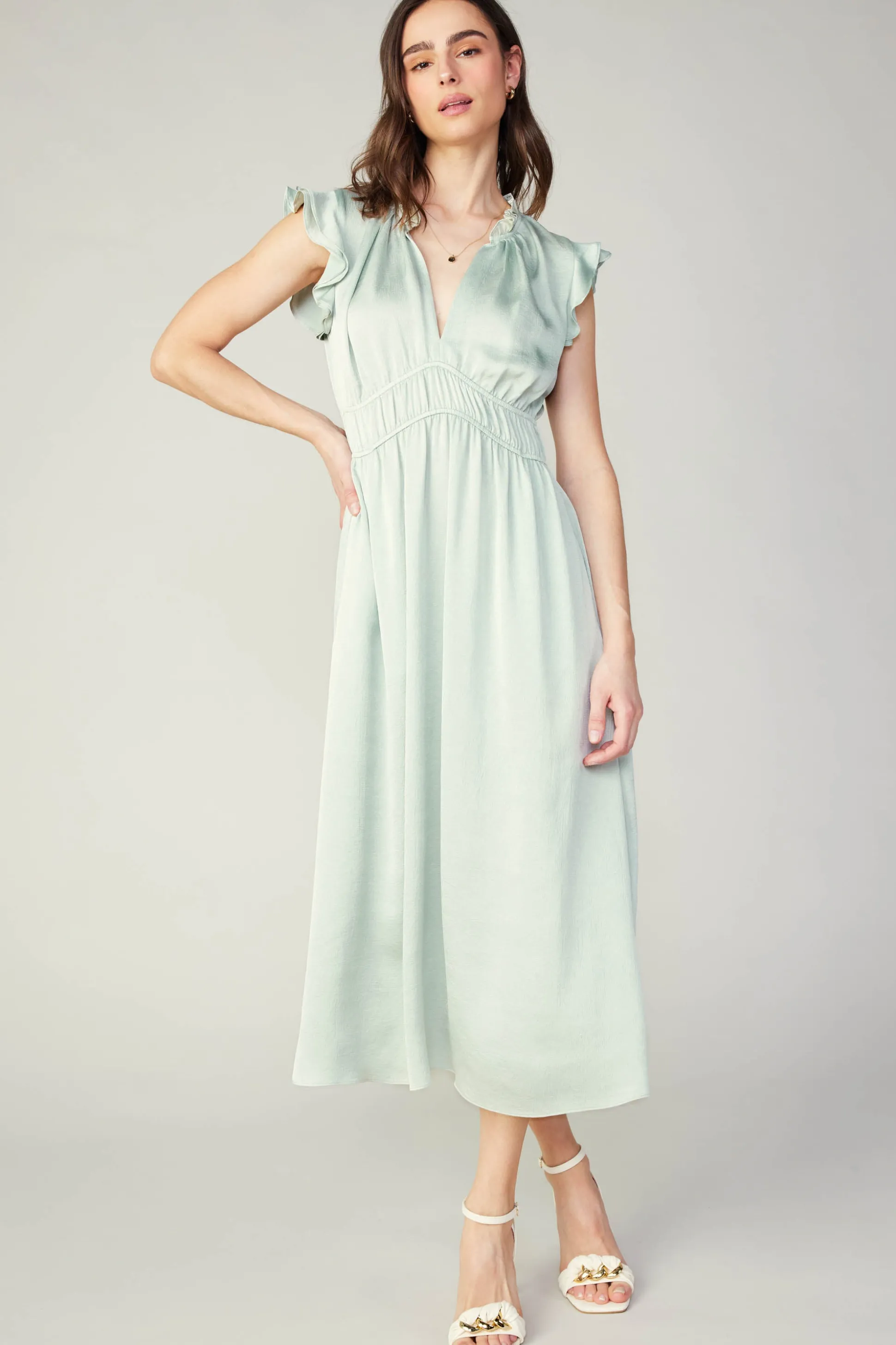 Florence Ruffled Midi Dress<Current Air New