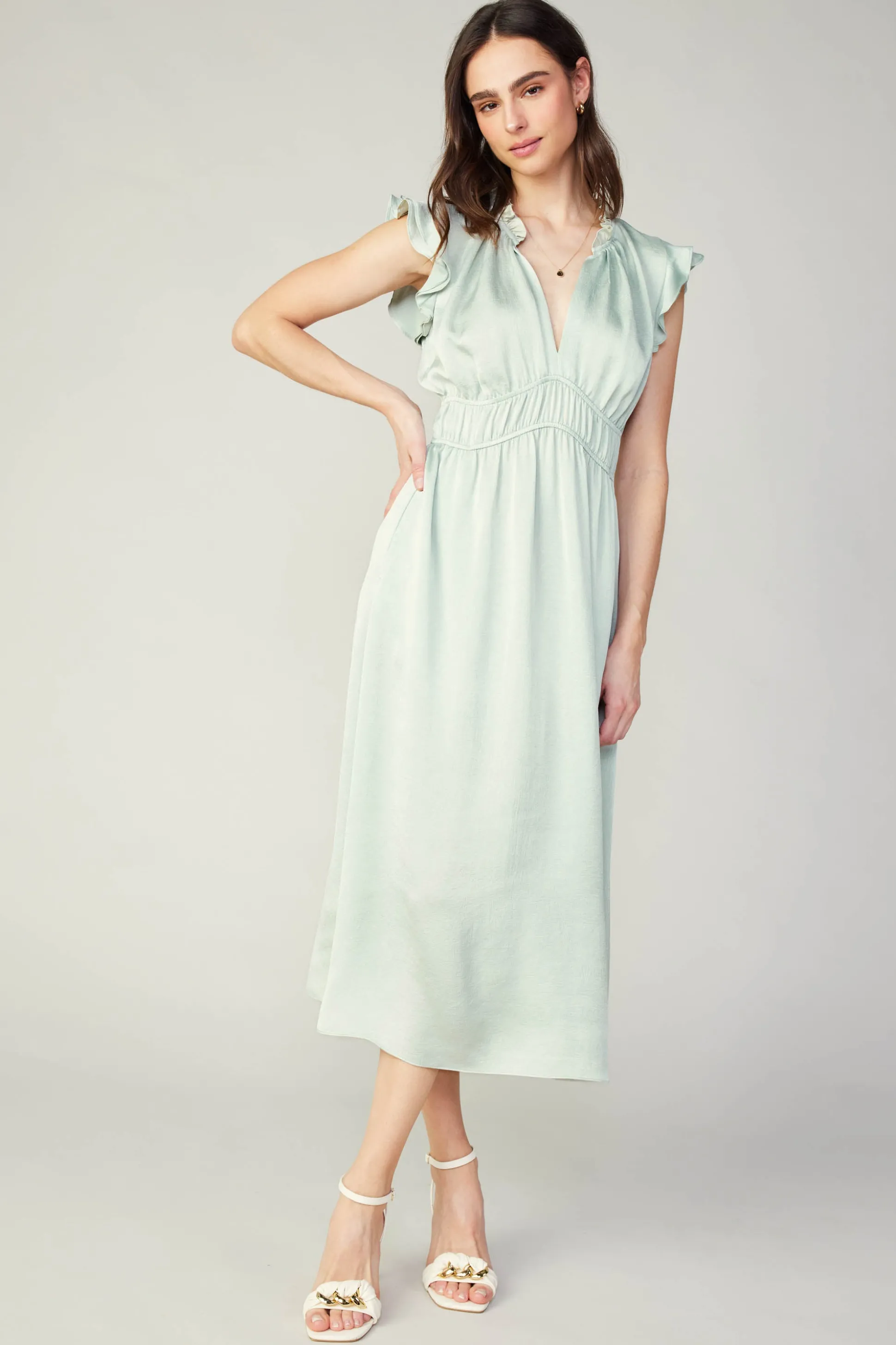 Florence Ruffled Midi Dress<Current Air New