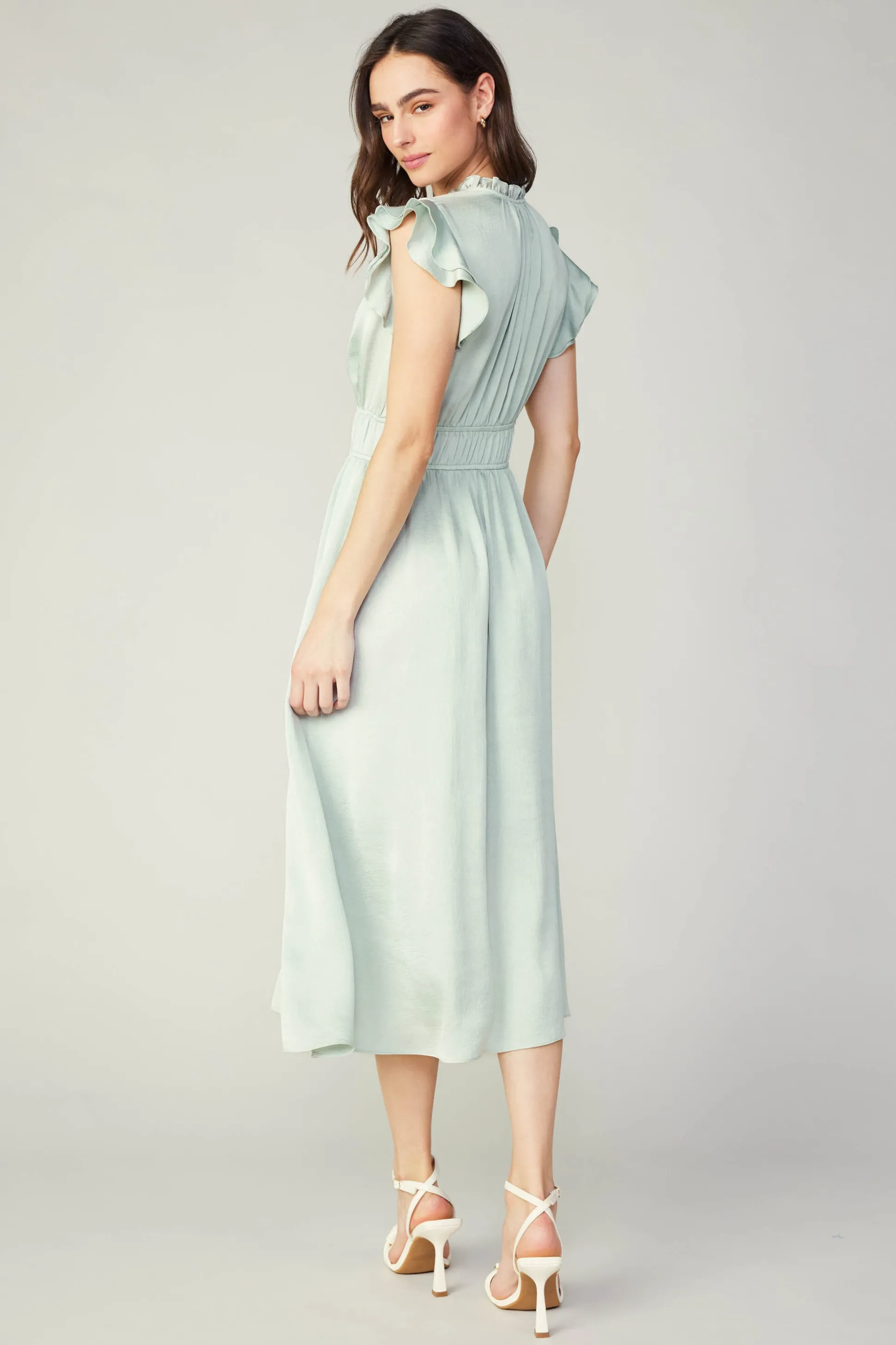 Florence Ruffled Midi Dress<Current Air New