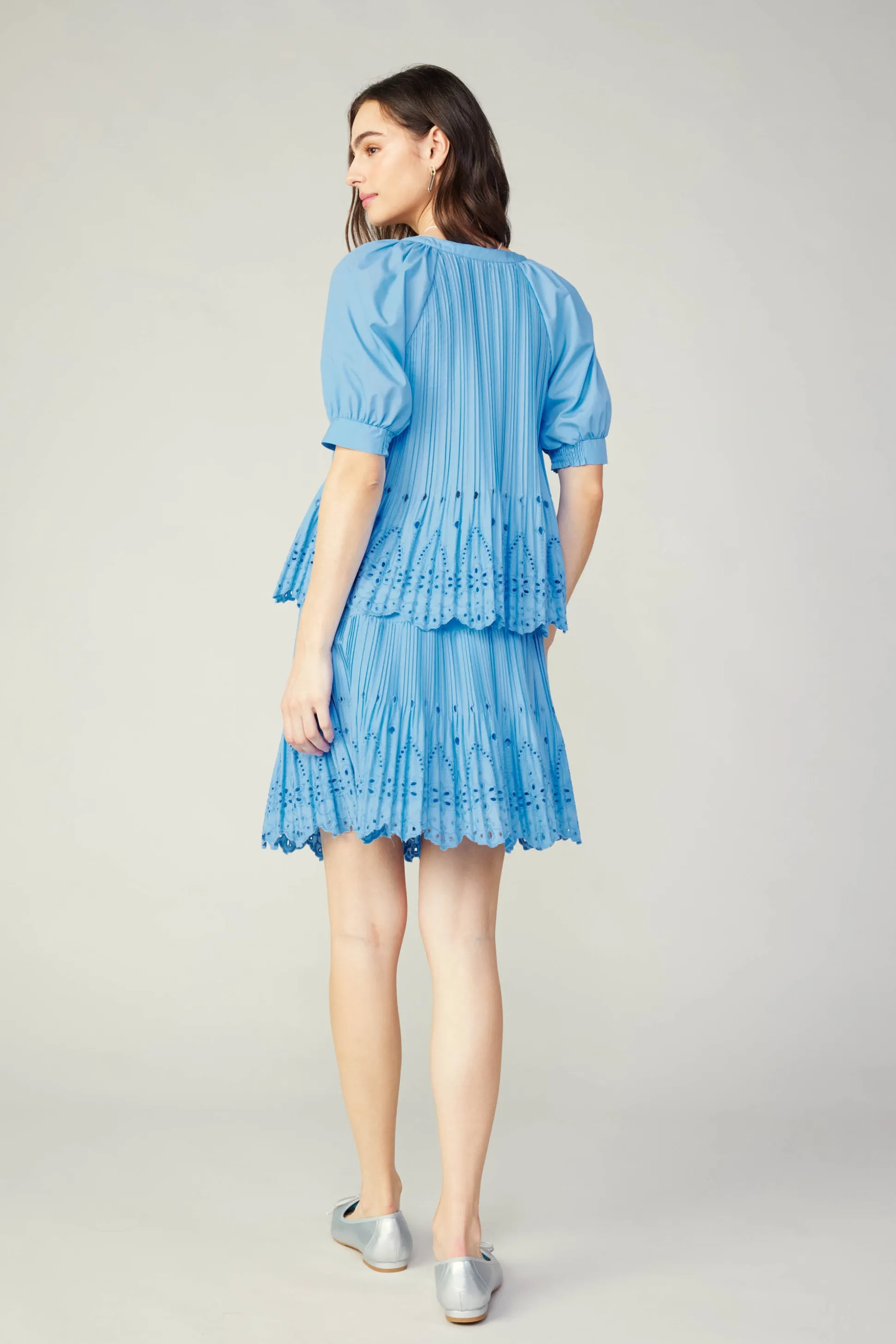 Pleated Eyelet Blouse<Current Air Hot