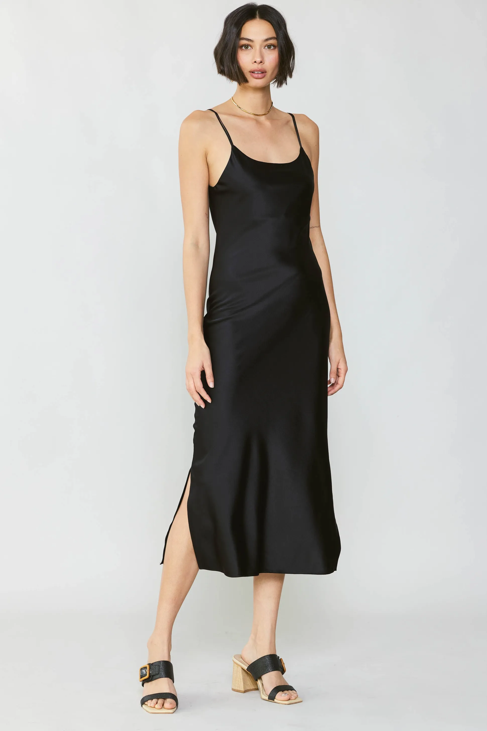 Silk Bias Midi Dress<Current Air Best