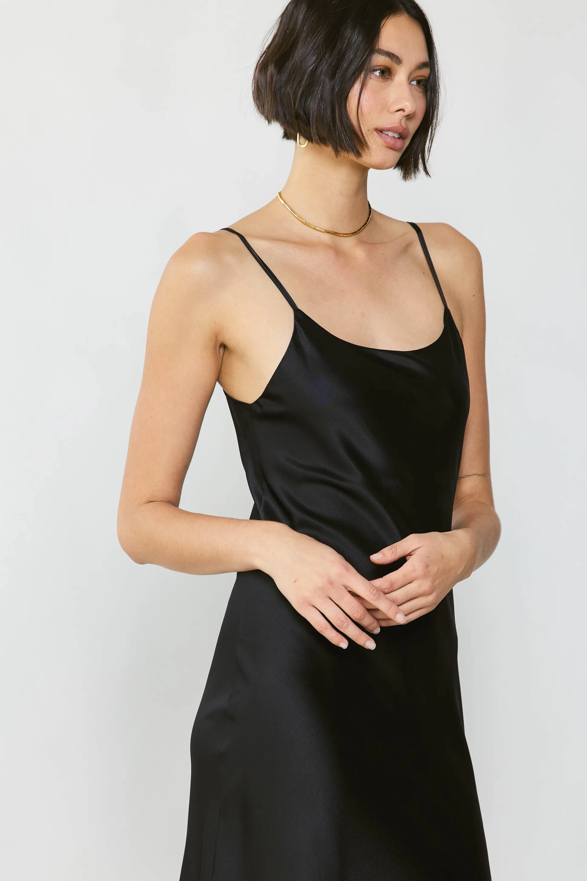 Silk Bias Midi Dress<Current Air Best