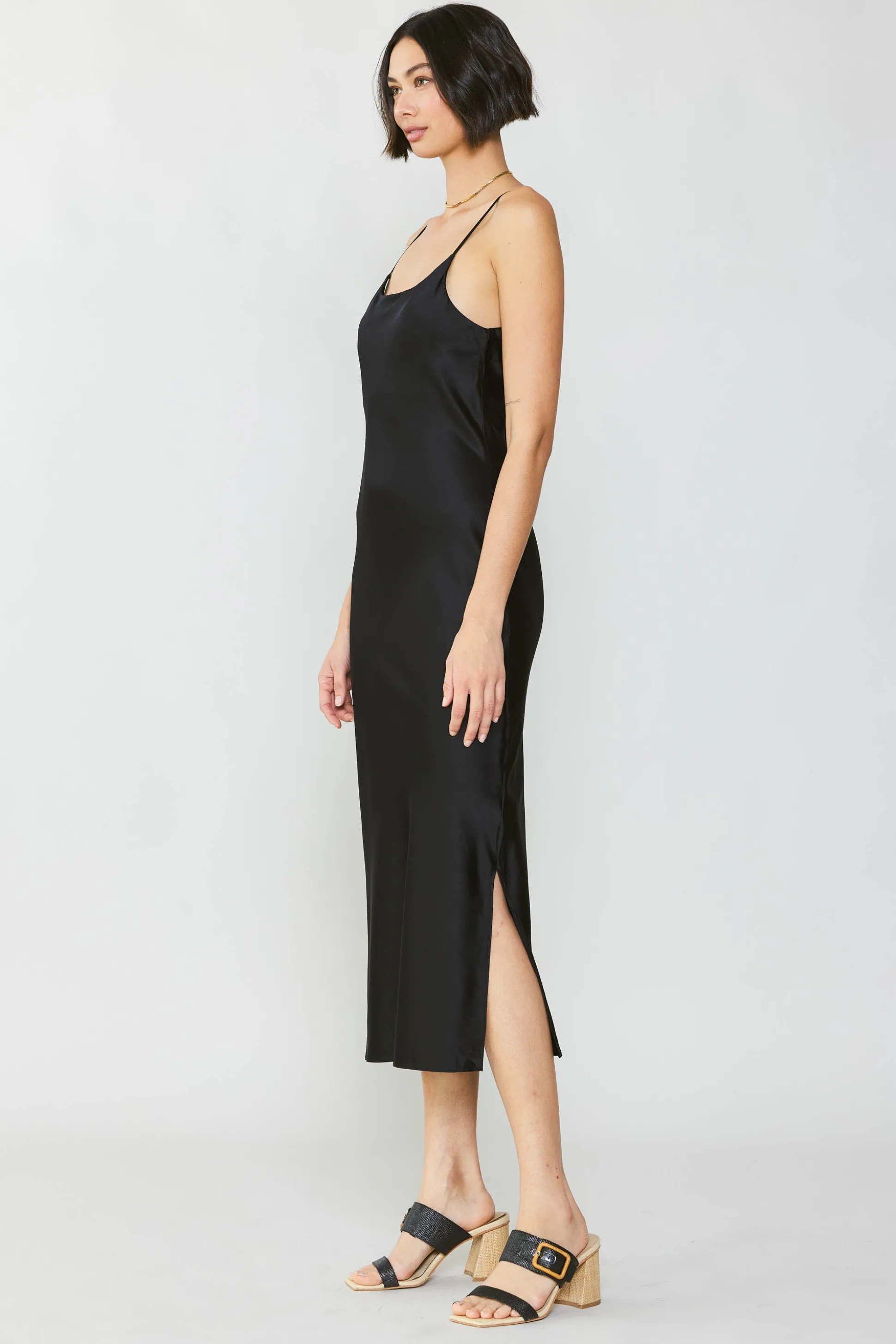 Silk Bias Midi Dress<Current Air Best