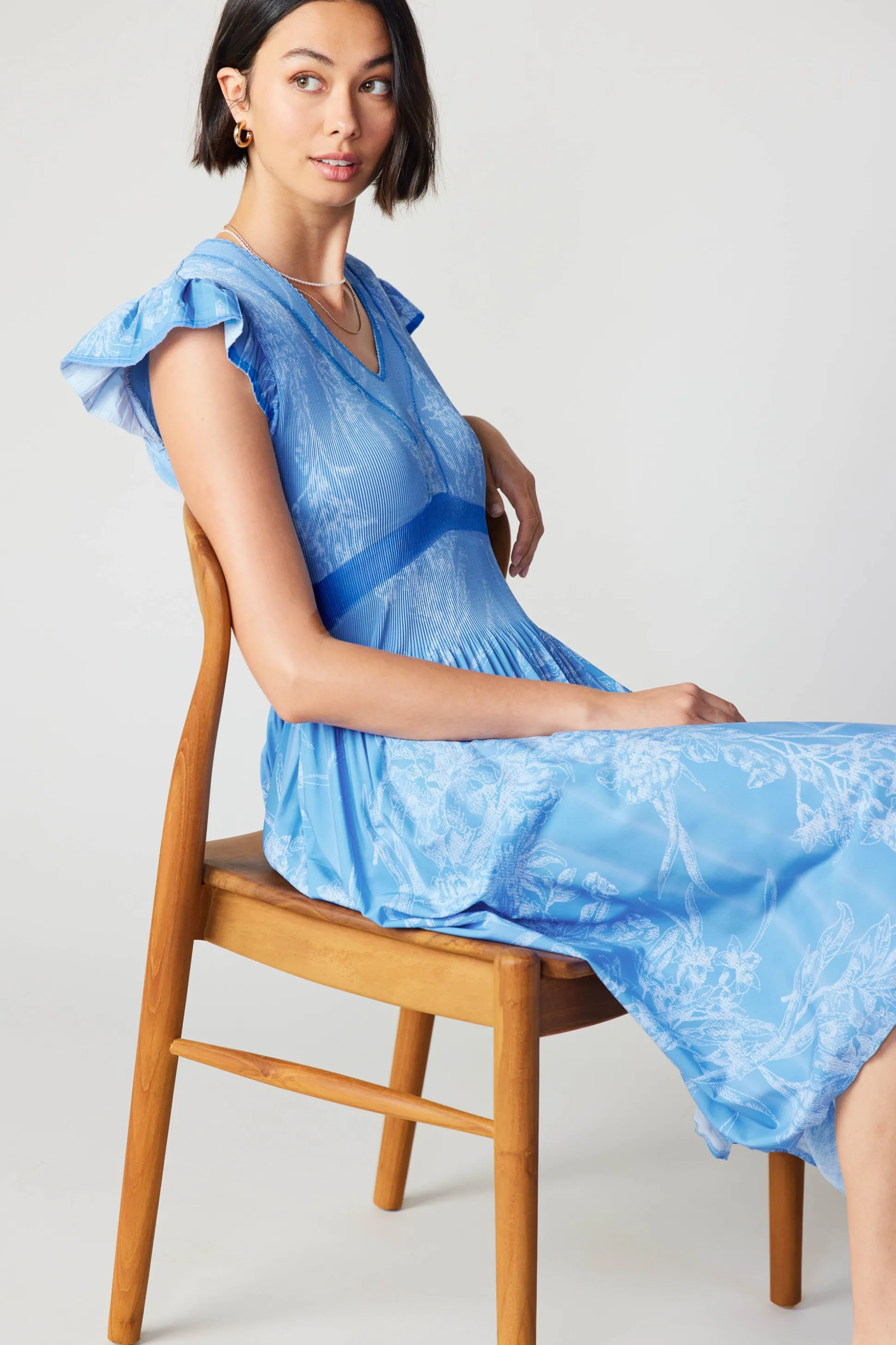 Carolina Pleated Skirt Midi Dress<Current Air Best