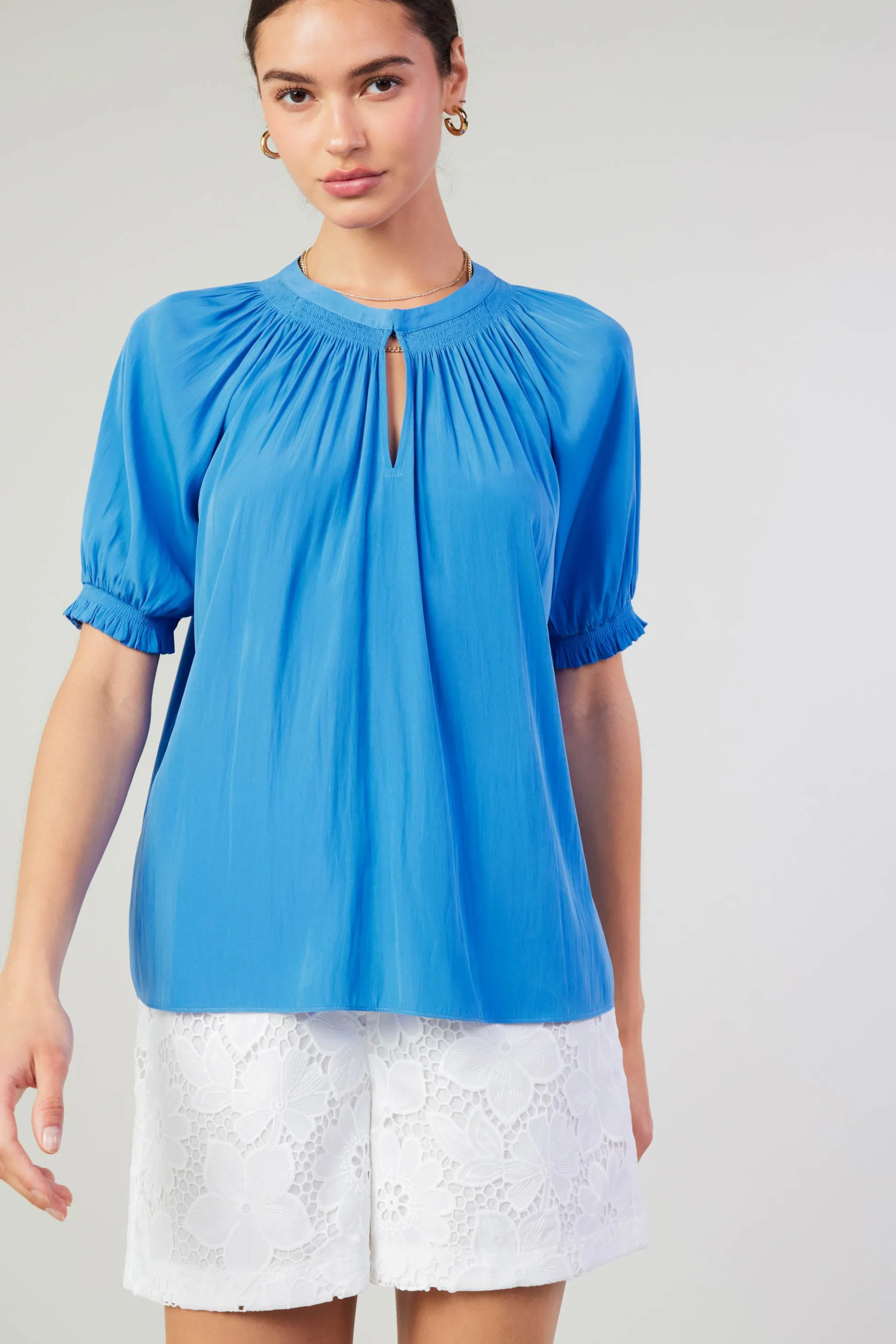 Gathered Yoke Blouse<Current Air Fashion