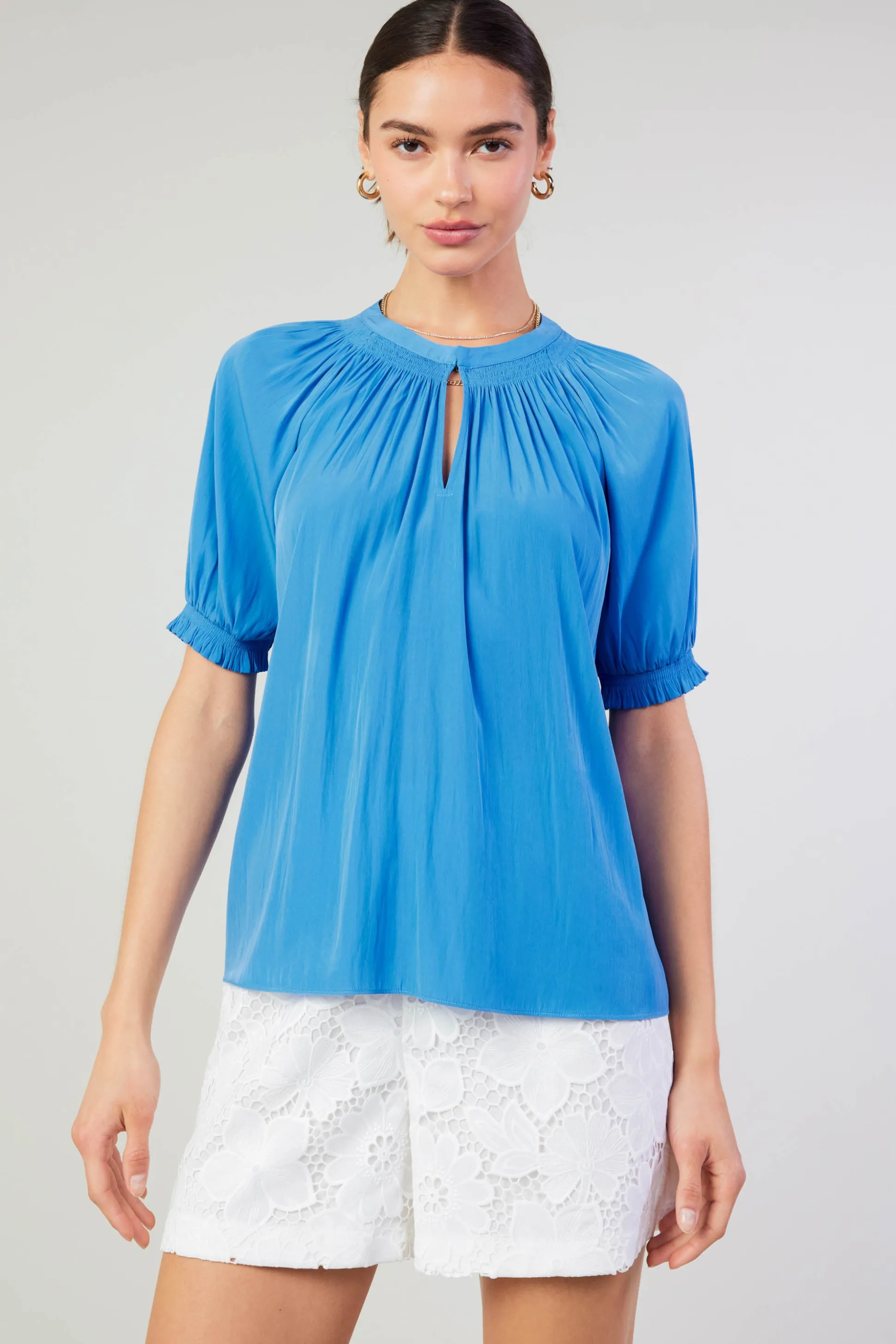 Gathered Yoke Blouse<Current Air Fashion