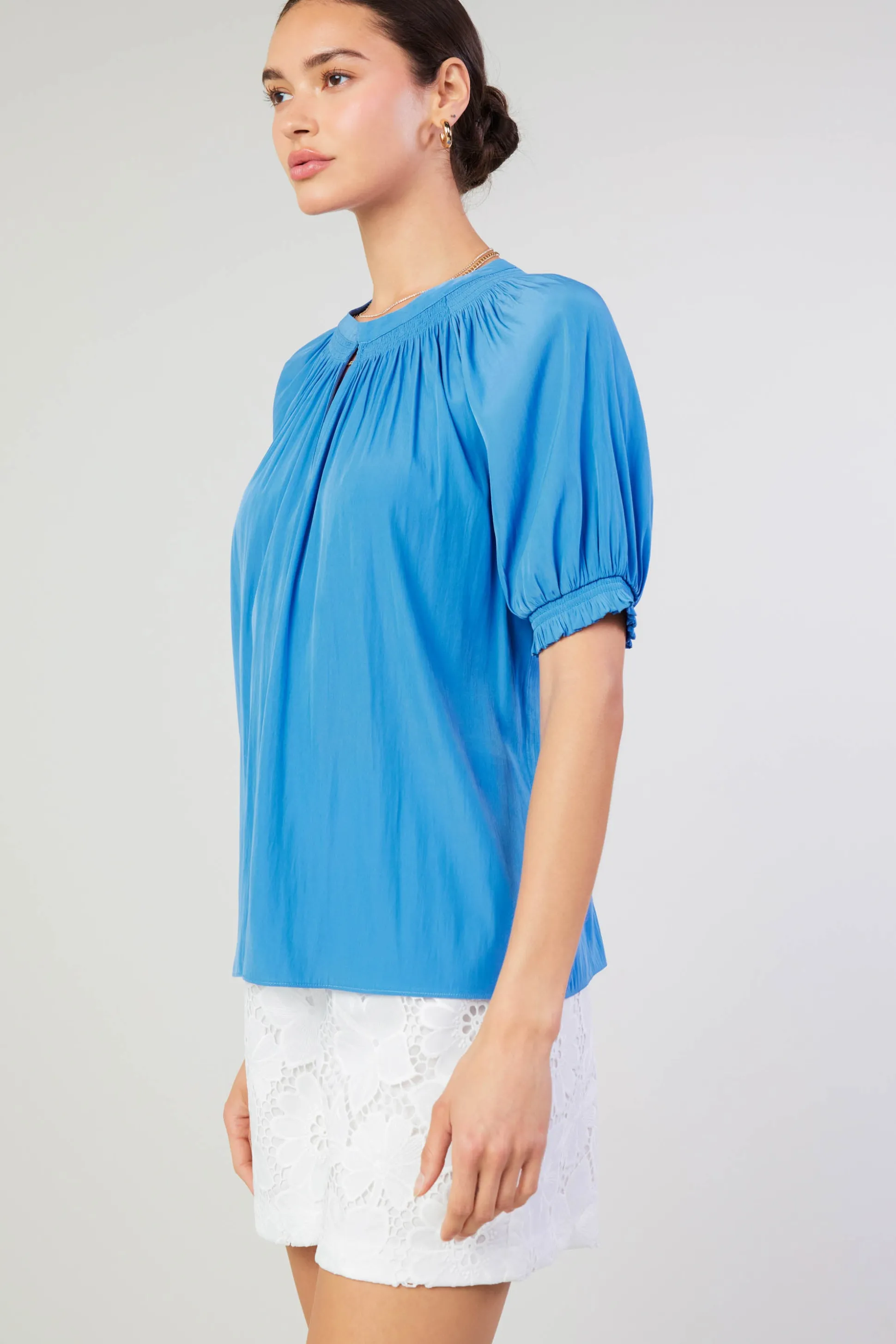 Gathered Yoke Blouse<Current Air Fashion