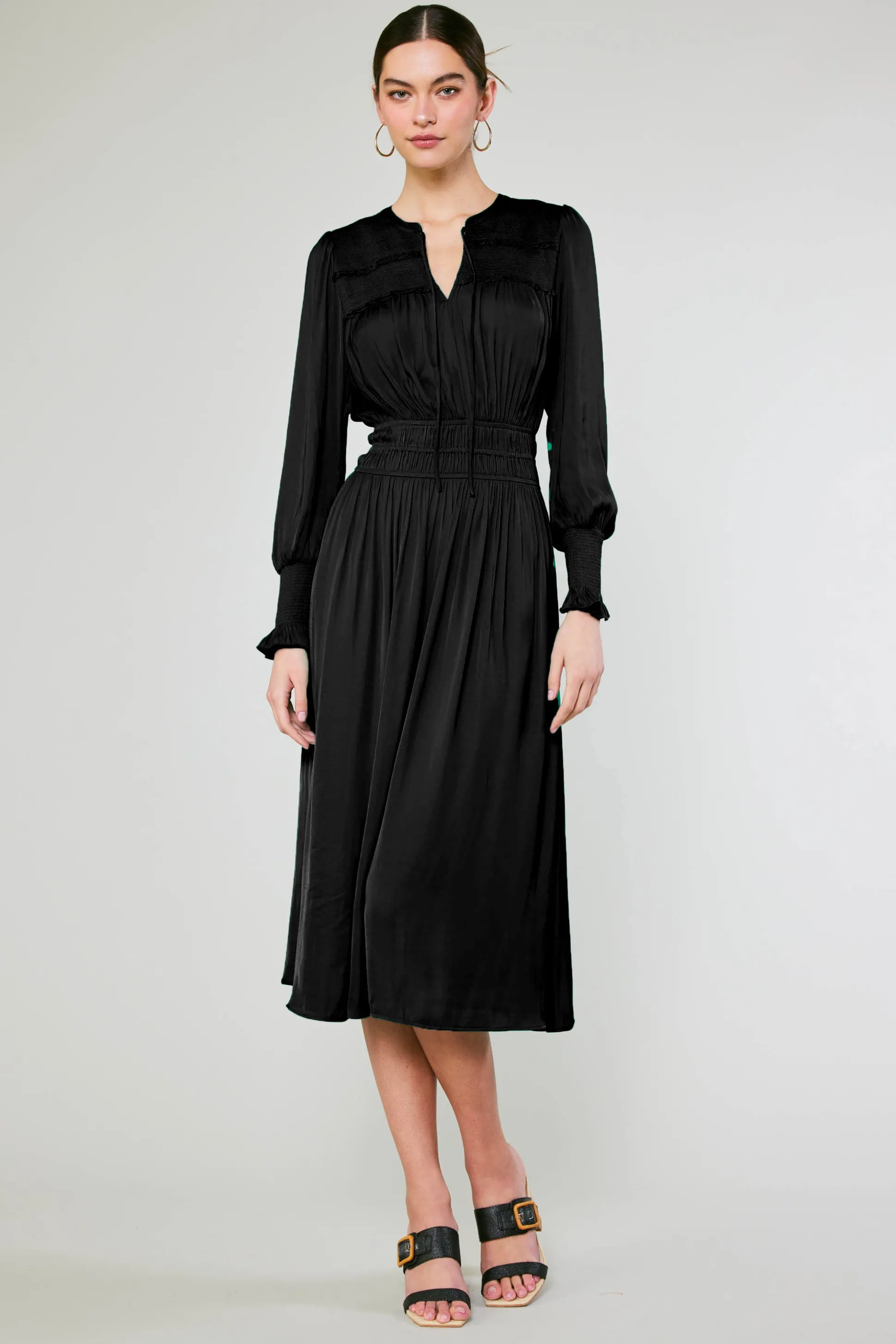 Aida Smocked Midi Dress<Current Air Hot