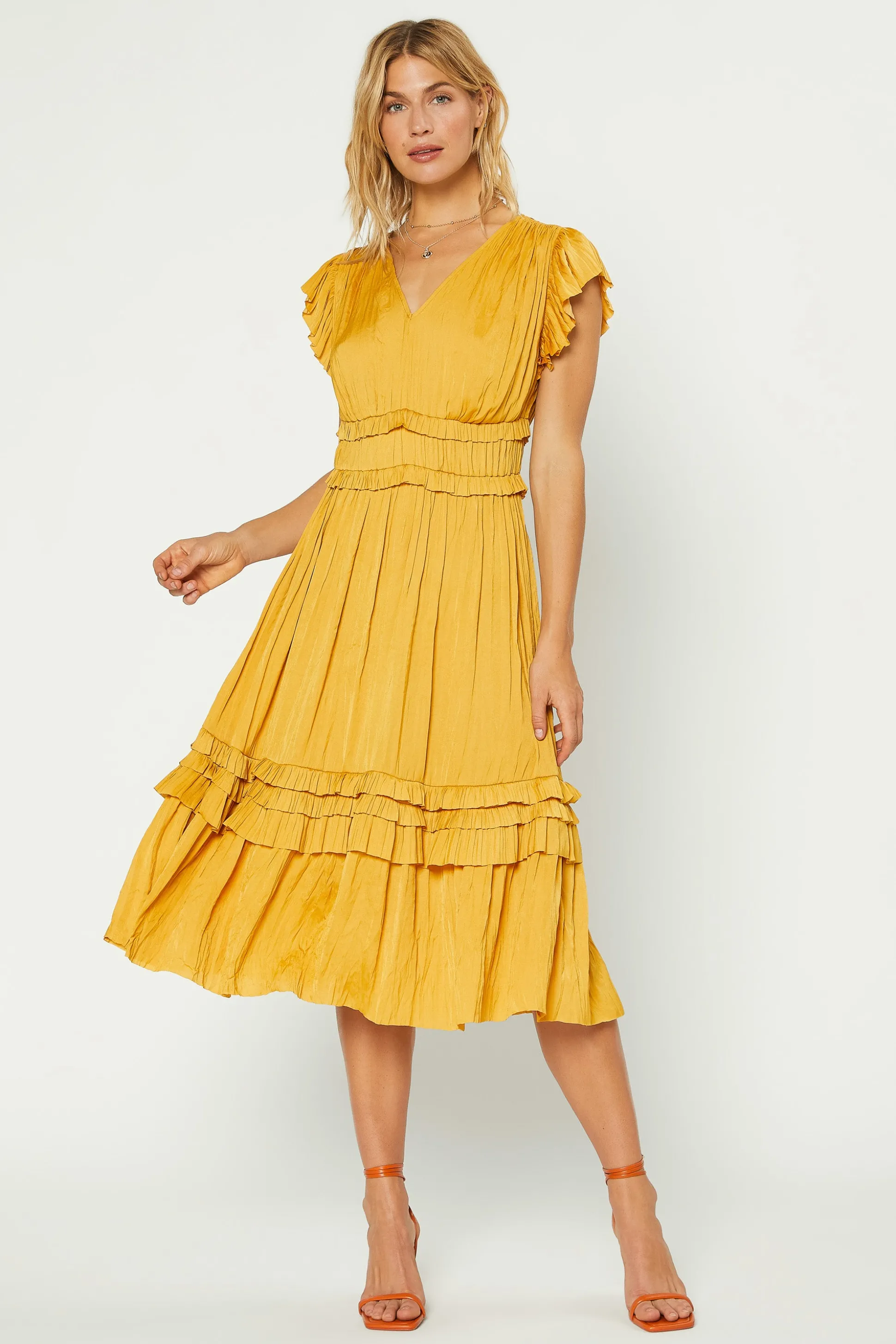 Sereia Pleated Midi Dress<Current Air Sale