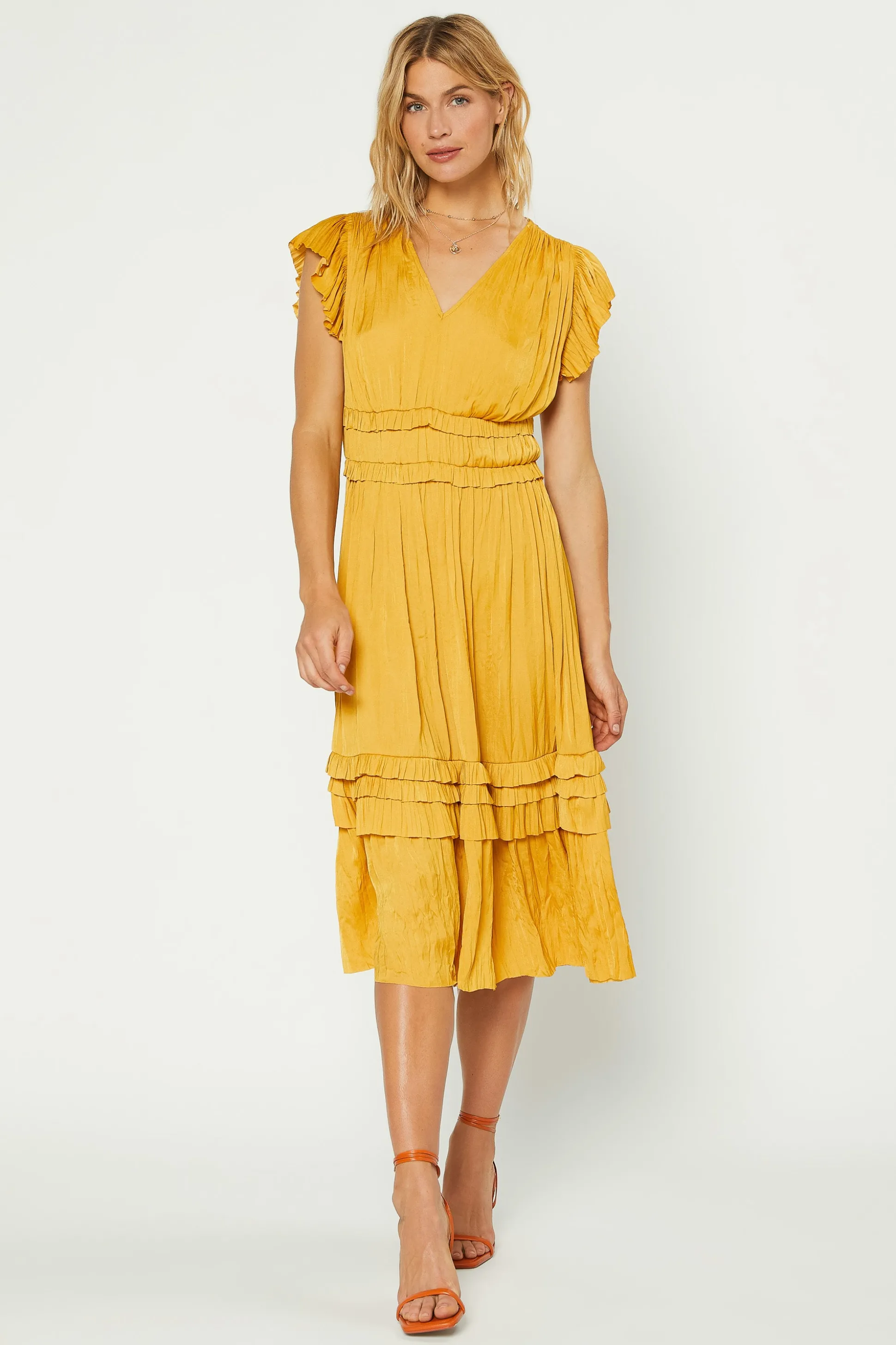 Sereia Pleated Midi Dress<Current Air Sale
