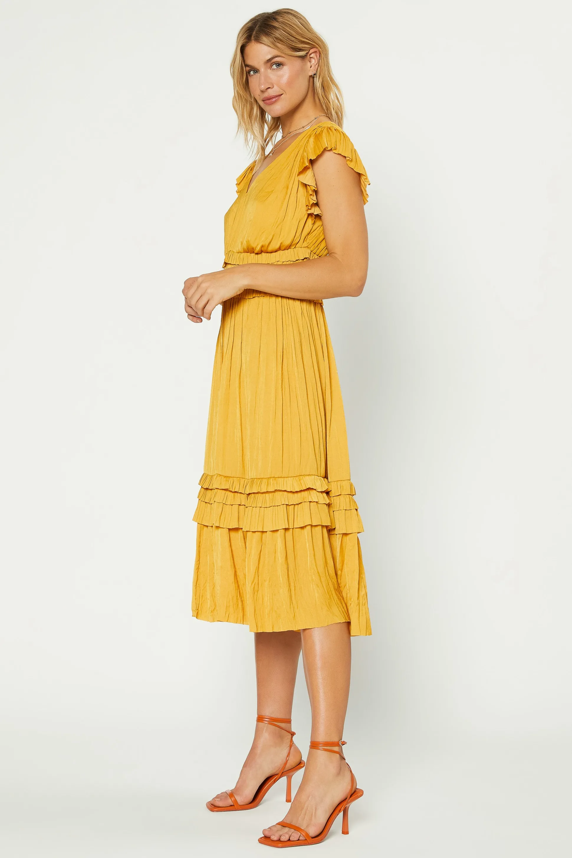 Sereia Pleated Midi Dress<Current Air Sale