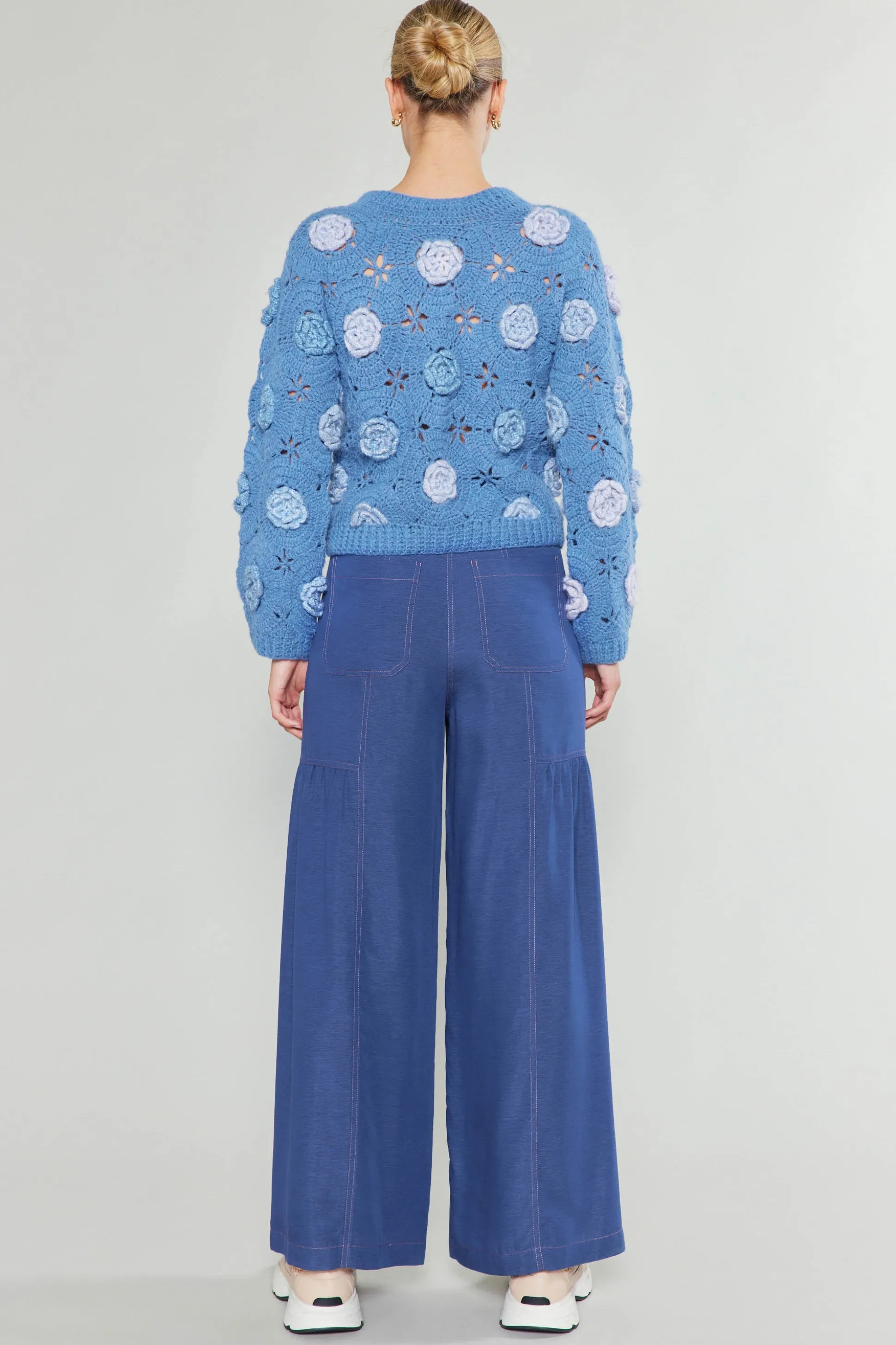 3D Floral Crochet Sweater<Current Air Discount