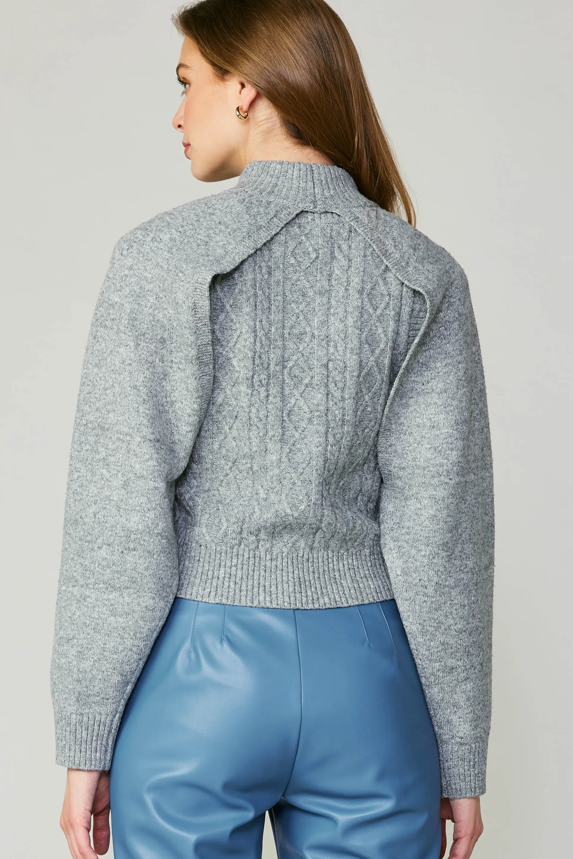 Two Piece Cable Knit Sweater<Current Air Hot
