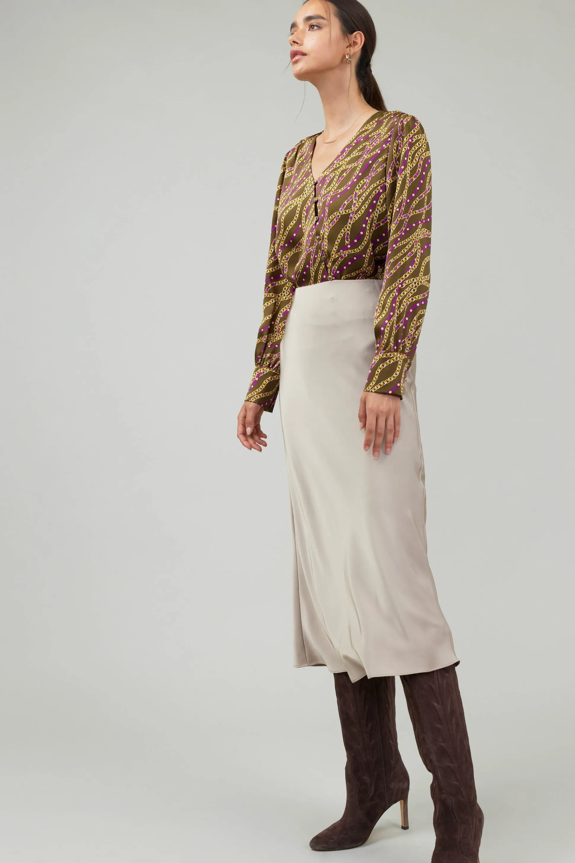 Bias Midi Skirt<Current Air Discount