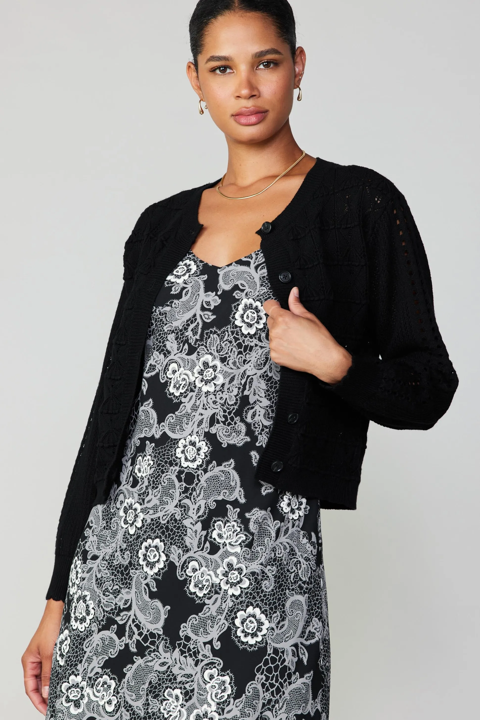 Crochet Sweater Cardigan<Current Air Fashion