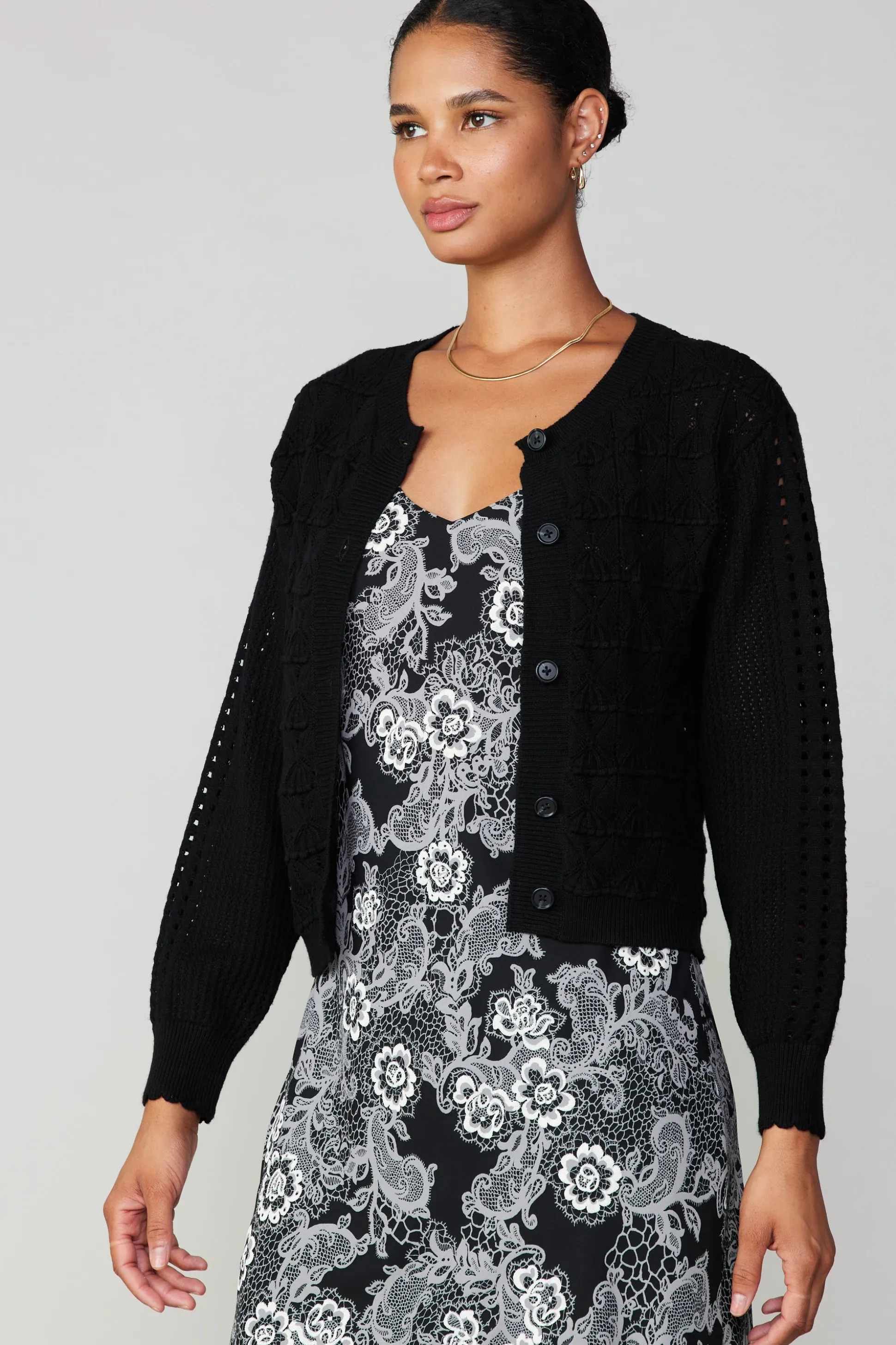 Crochet Sweater Cardigan<Current Air Fashion