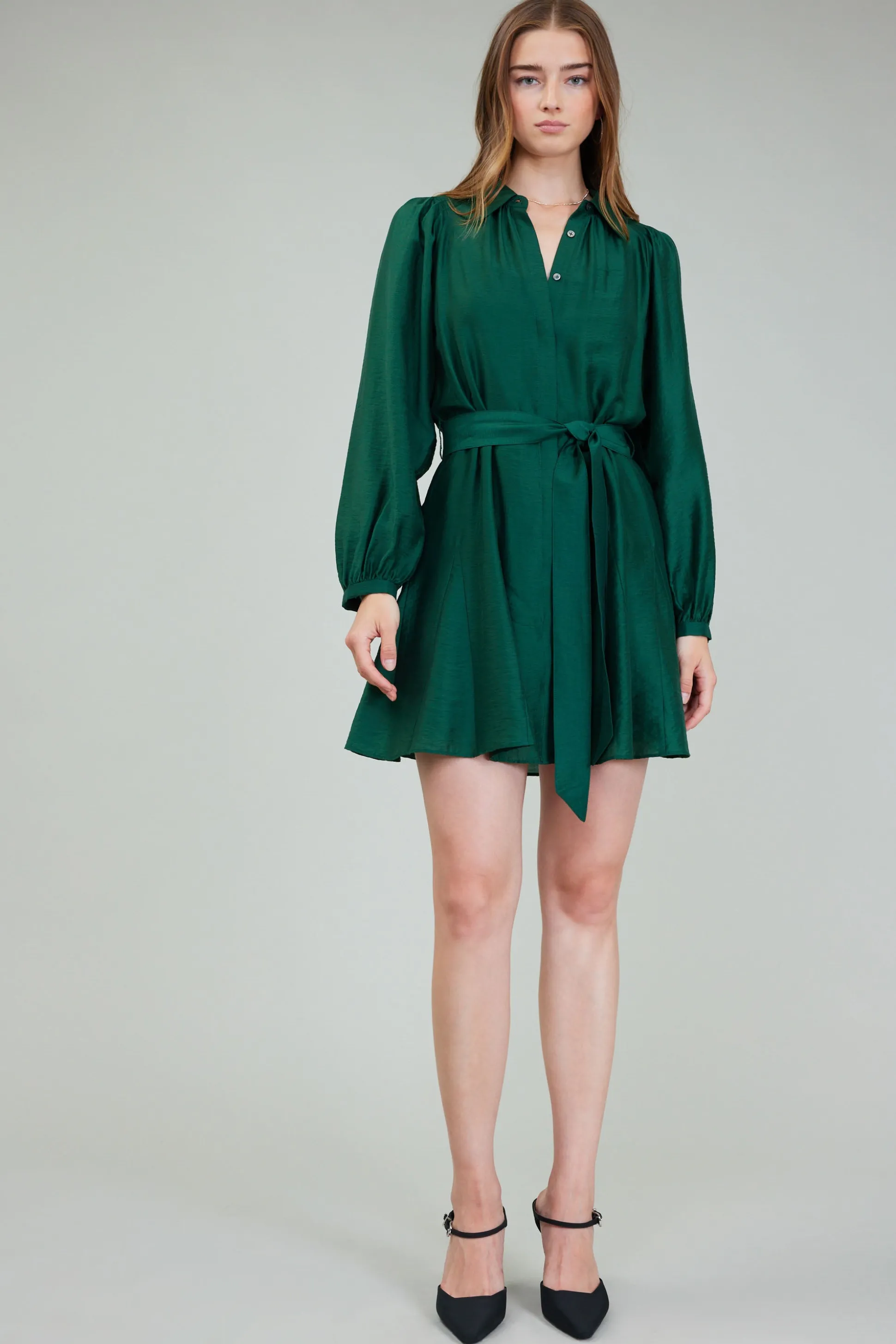 Lustrous Belted Mini Dress<Current Air Outlet