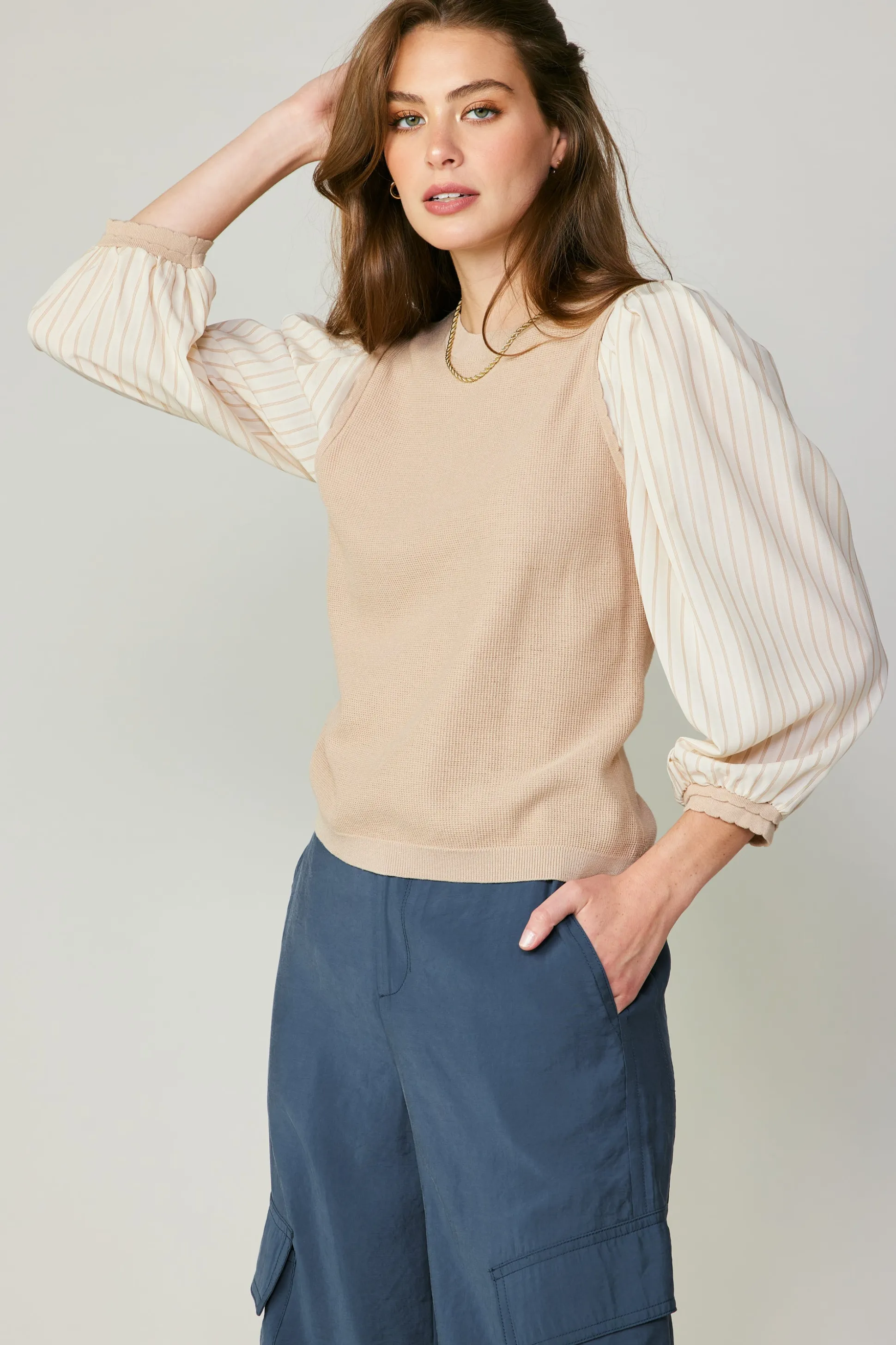 Contrast Sweater Top<Current Air Sale