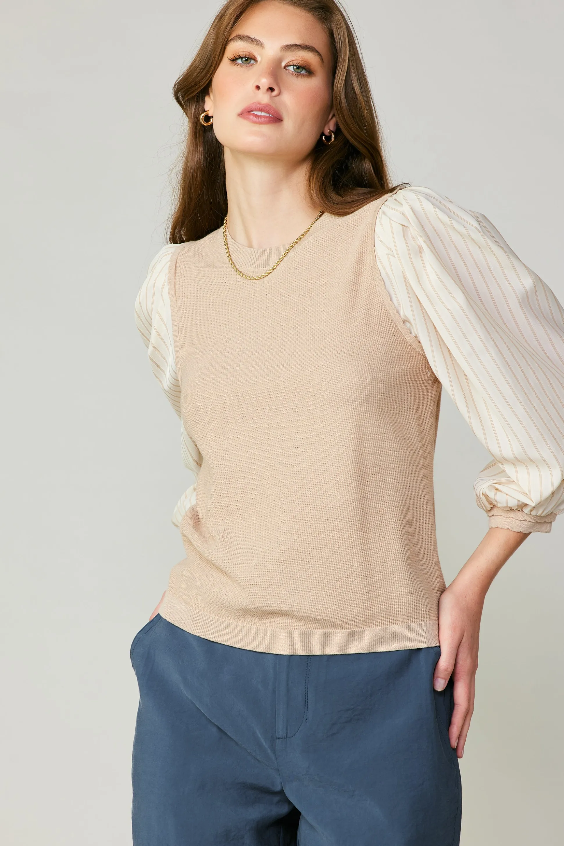 Contrast Sweater Top<Current Air Sale