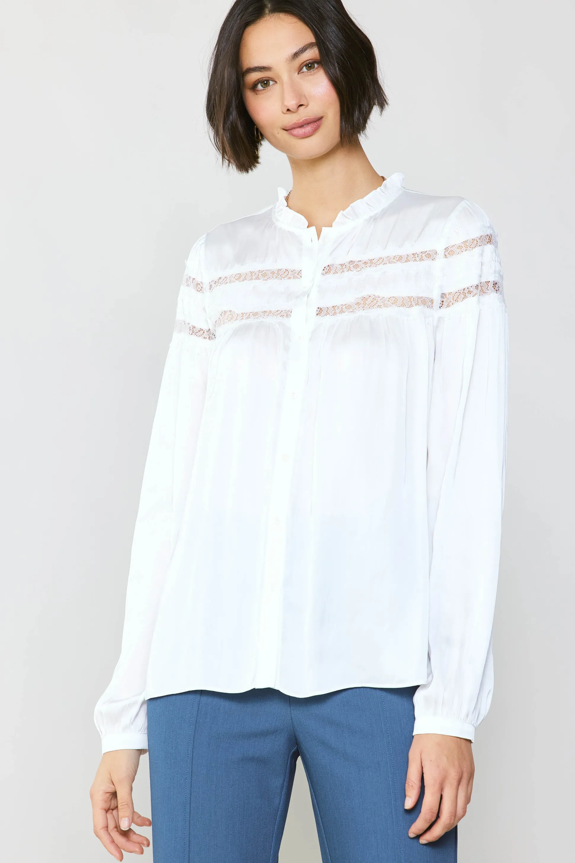 Yoke Lace Blouse<Current Air Outlet