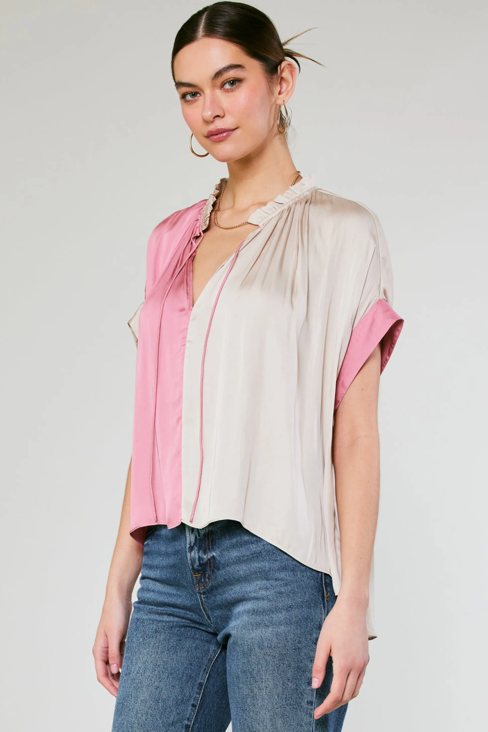 Colorblock Contrast Top<Current Air Clearance