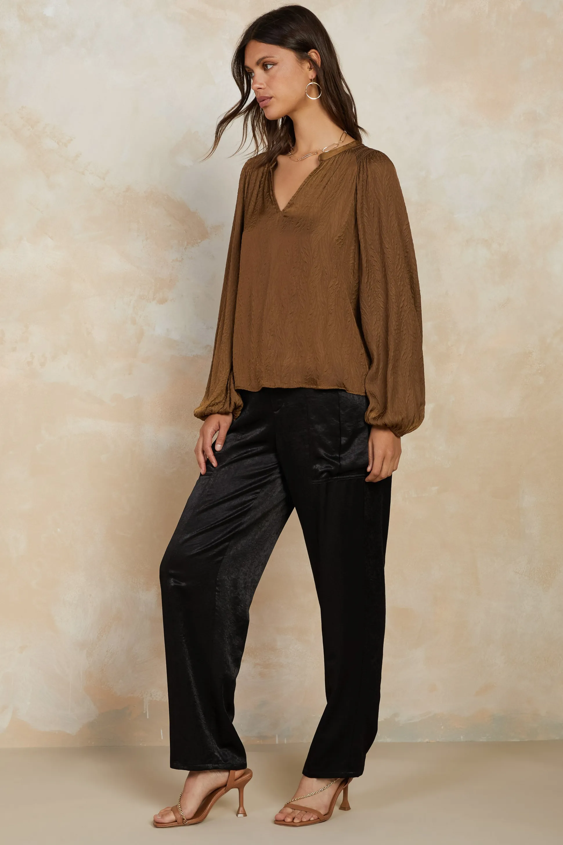 Crinkle Texture Blouse<Current Air Outlet