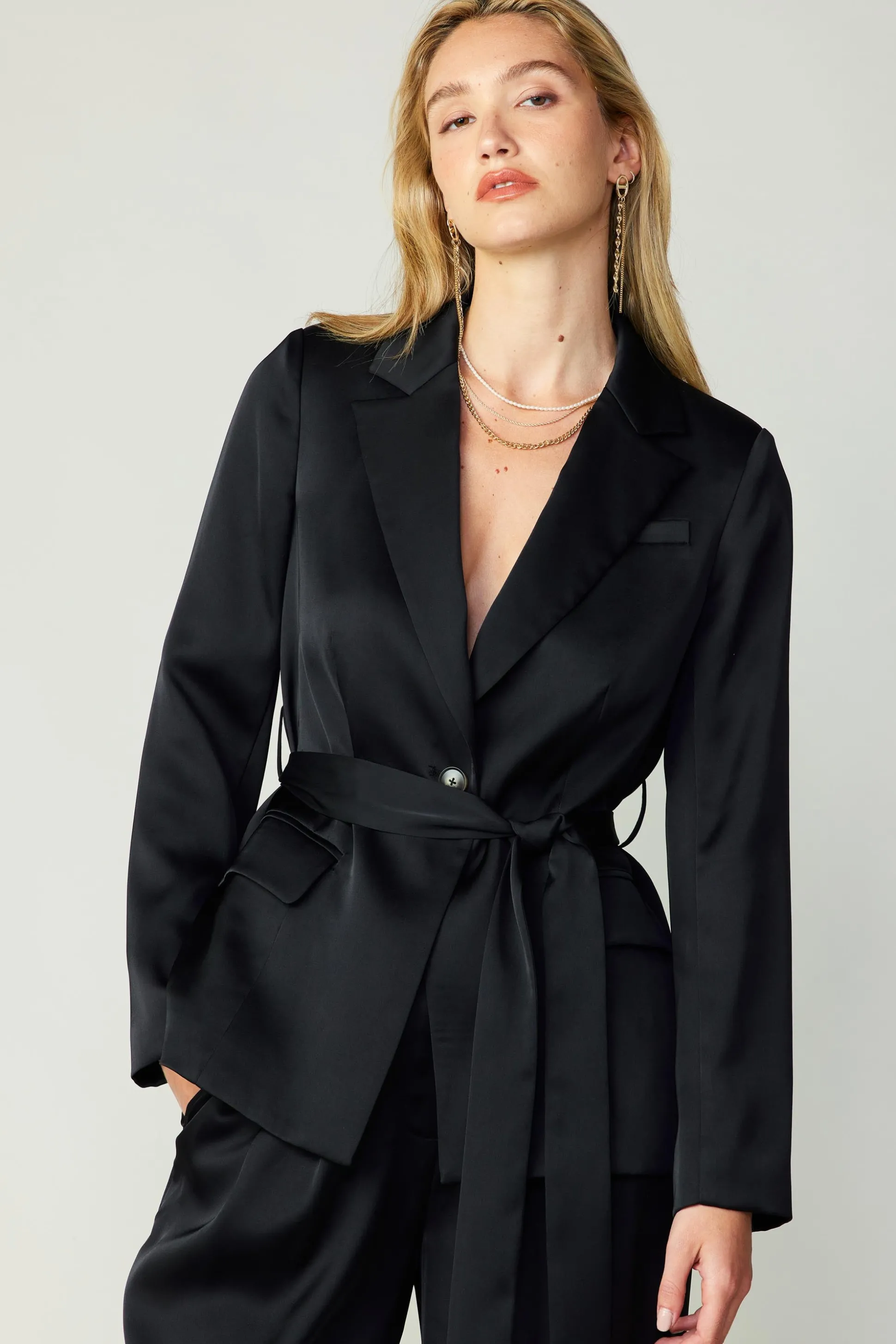 Silky Belted Blazer<Current Air Outlet