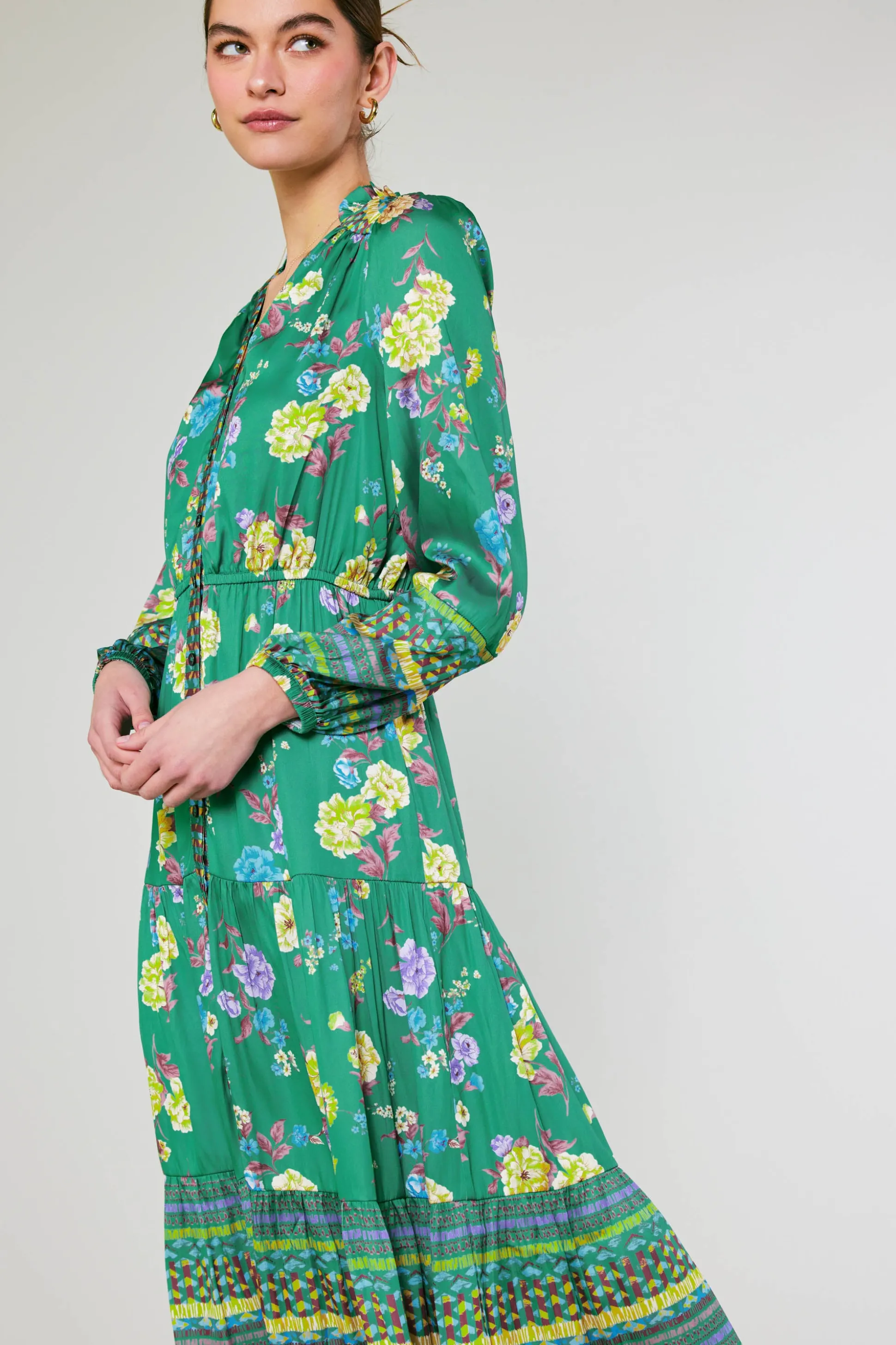 Floral Motif Buttondown Dress<Current Air Hot