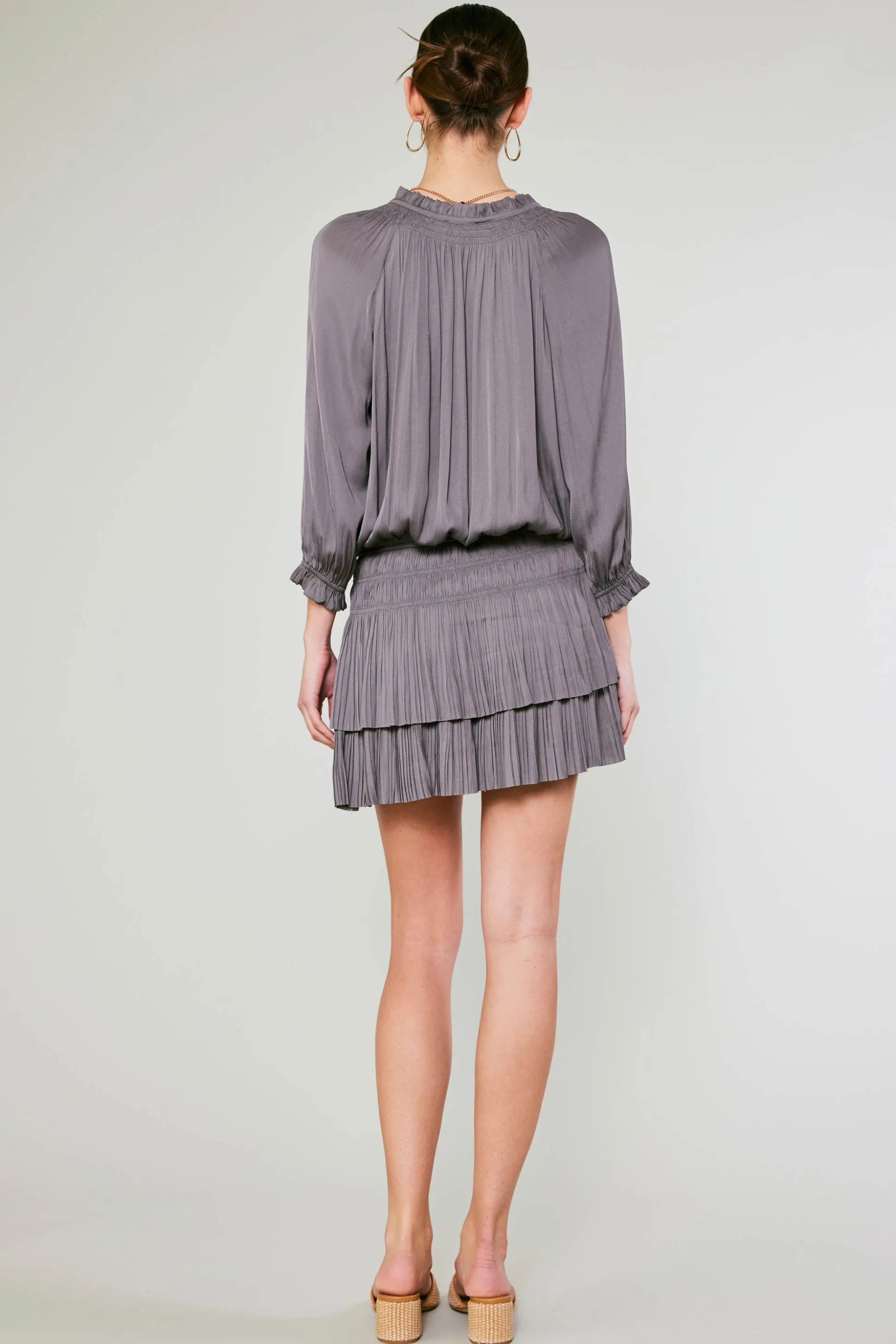Aurelie Pleated Mini Dress<Current Air Fashion