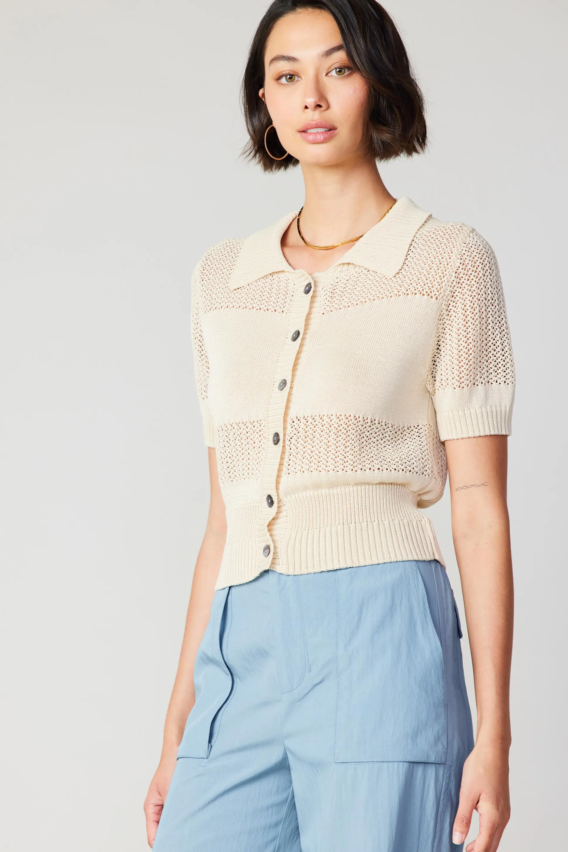 Cropped Knit Top<Current Air Online