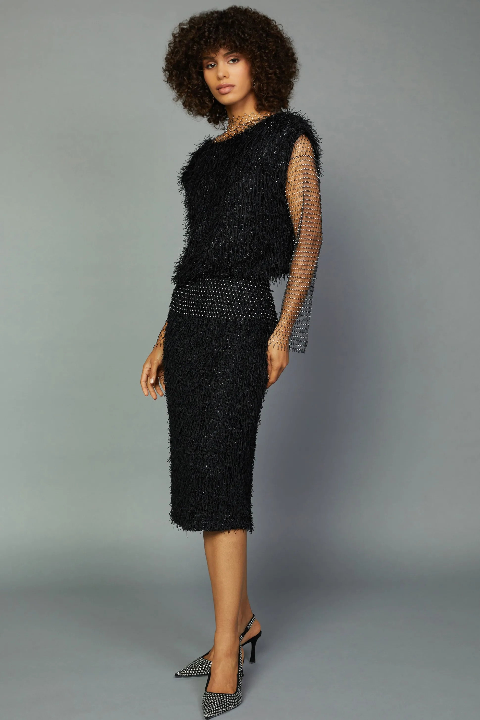 Textured Sparkle Skirt<Current Air Best