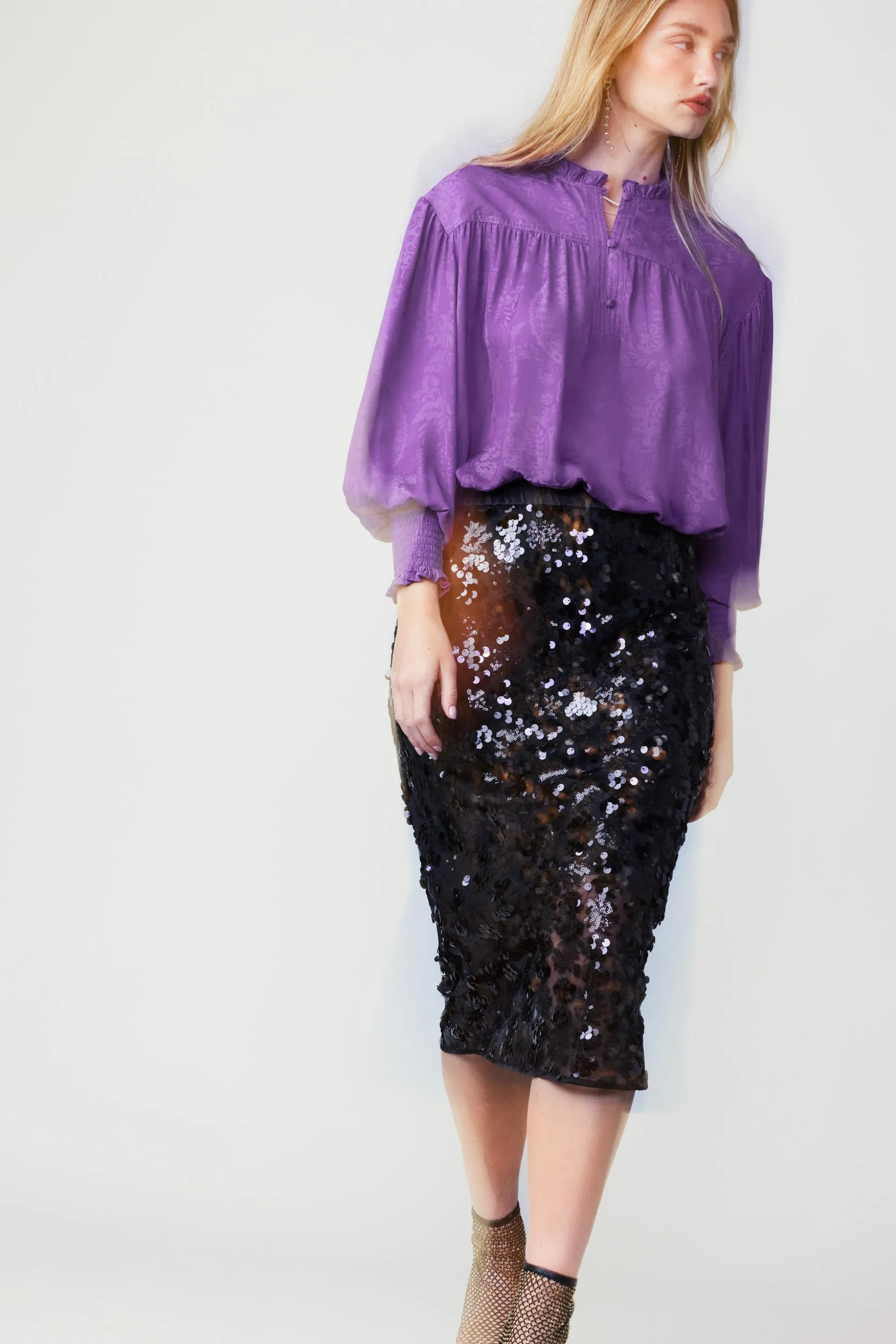 Sequin Pencil Skirt<Current Air Online