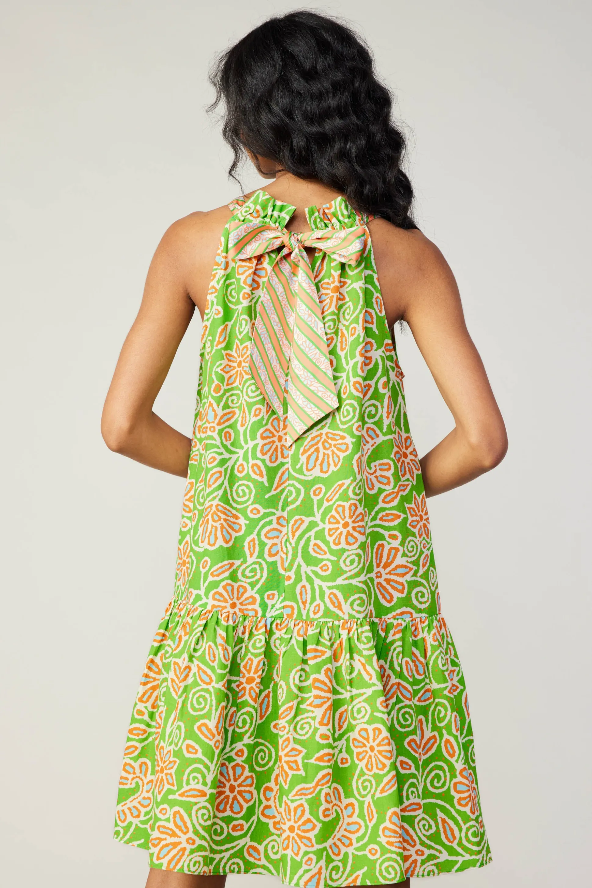 Floral Patterned Halter Mini Dress<Current Air Best