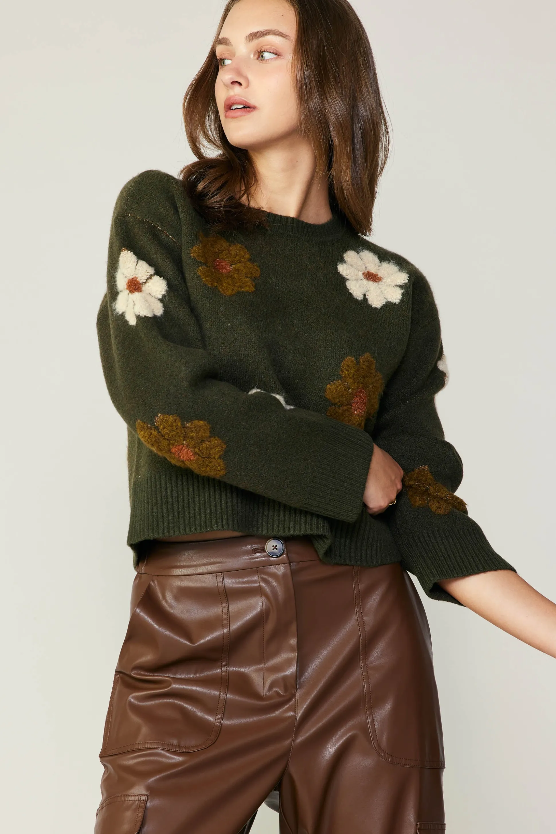 Daisy Embroidered Sweater<Current Air New