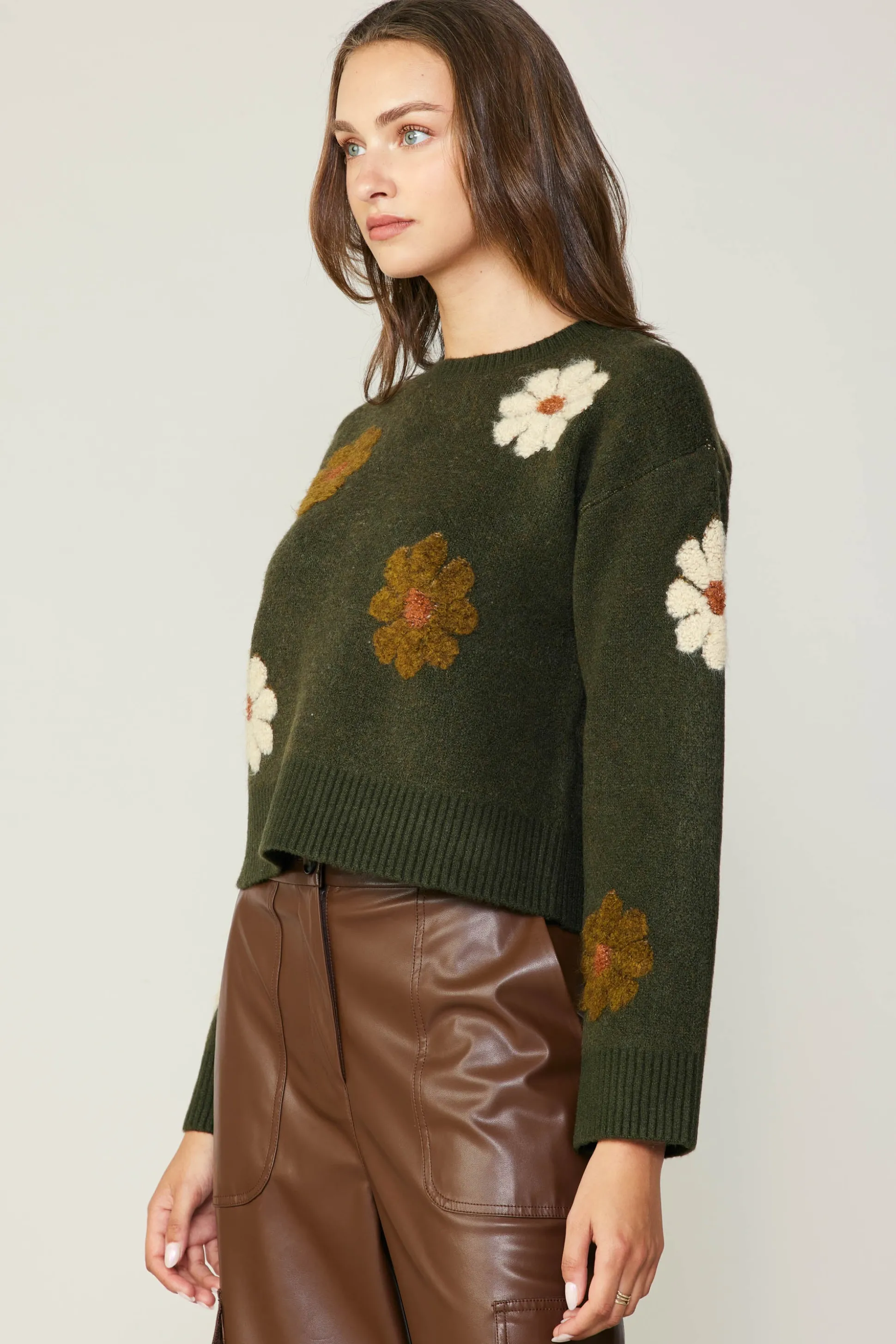 Daisy Embroidered Sweater<Current Air New