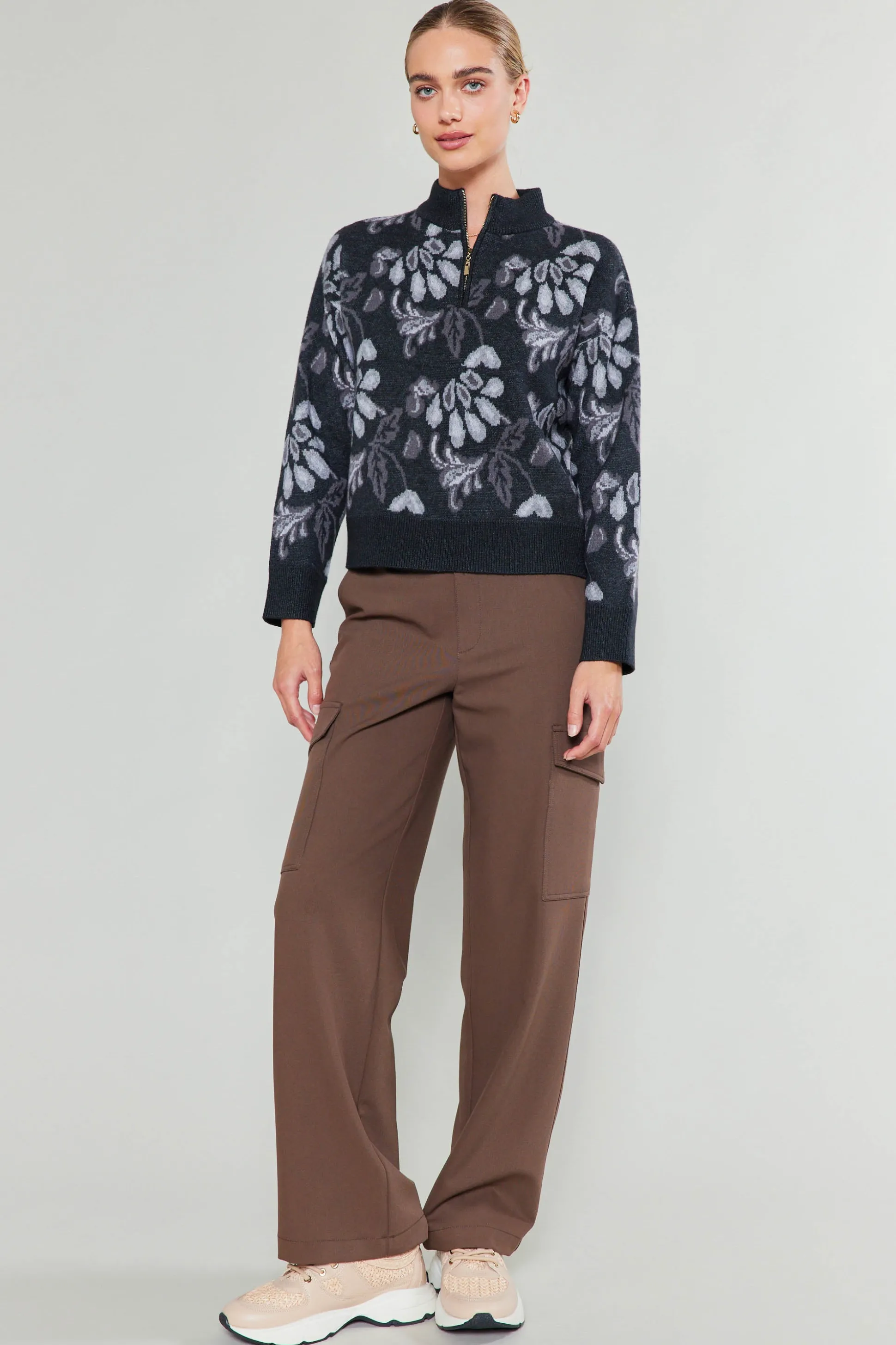 Floral Jacquard Sweater<Current Air Hot