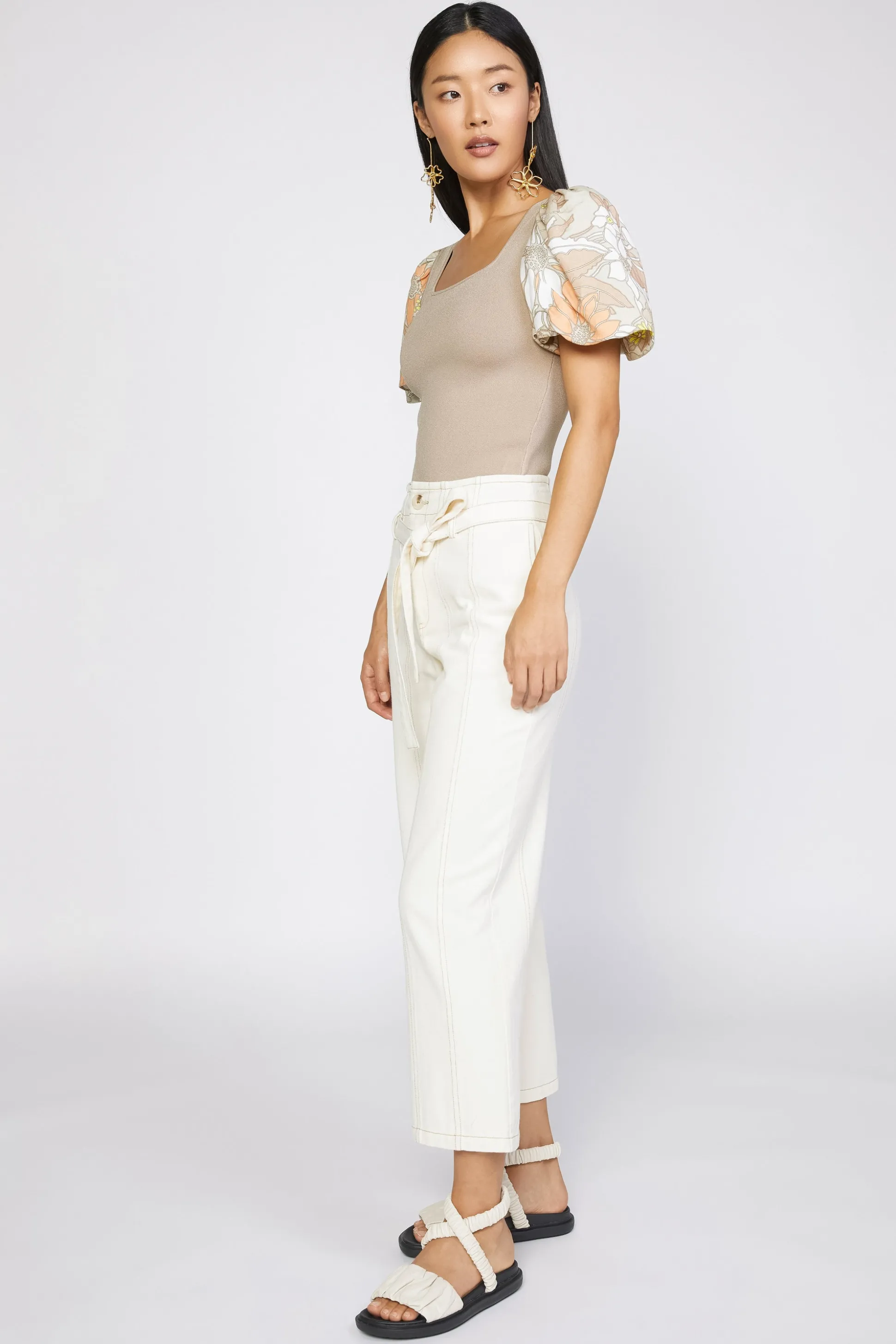 Belted Straight Leg Pant<Current Air Outlet