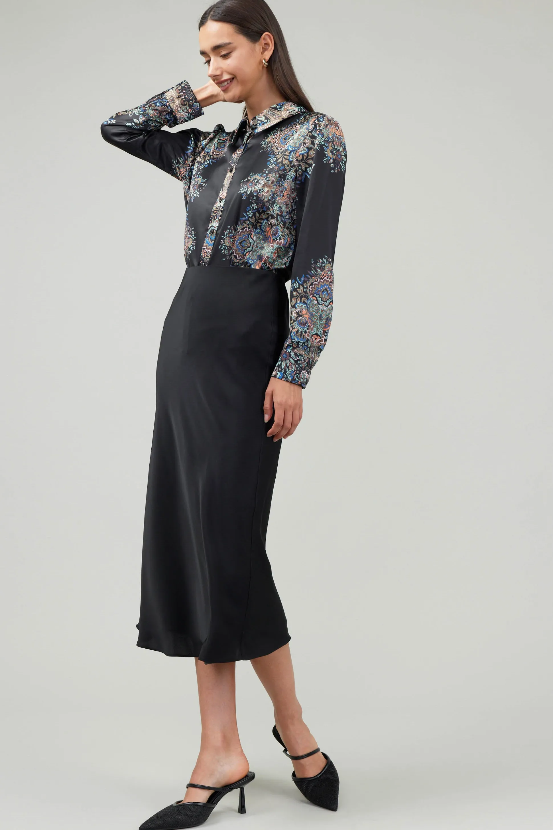 Bias Midi Skirt<Current Air New