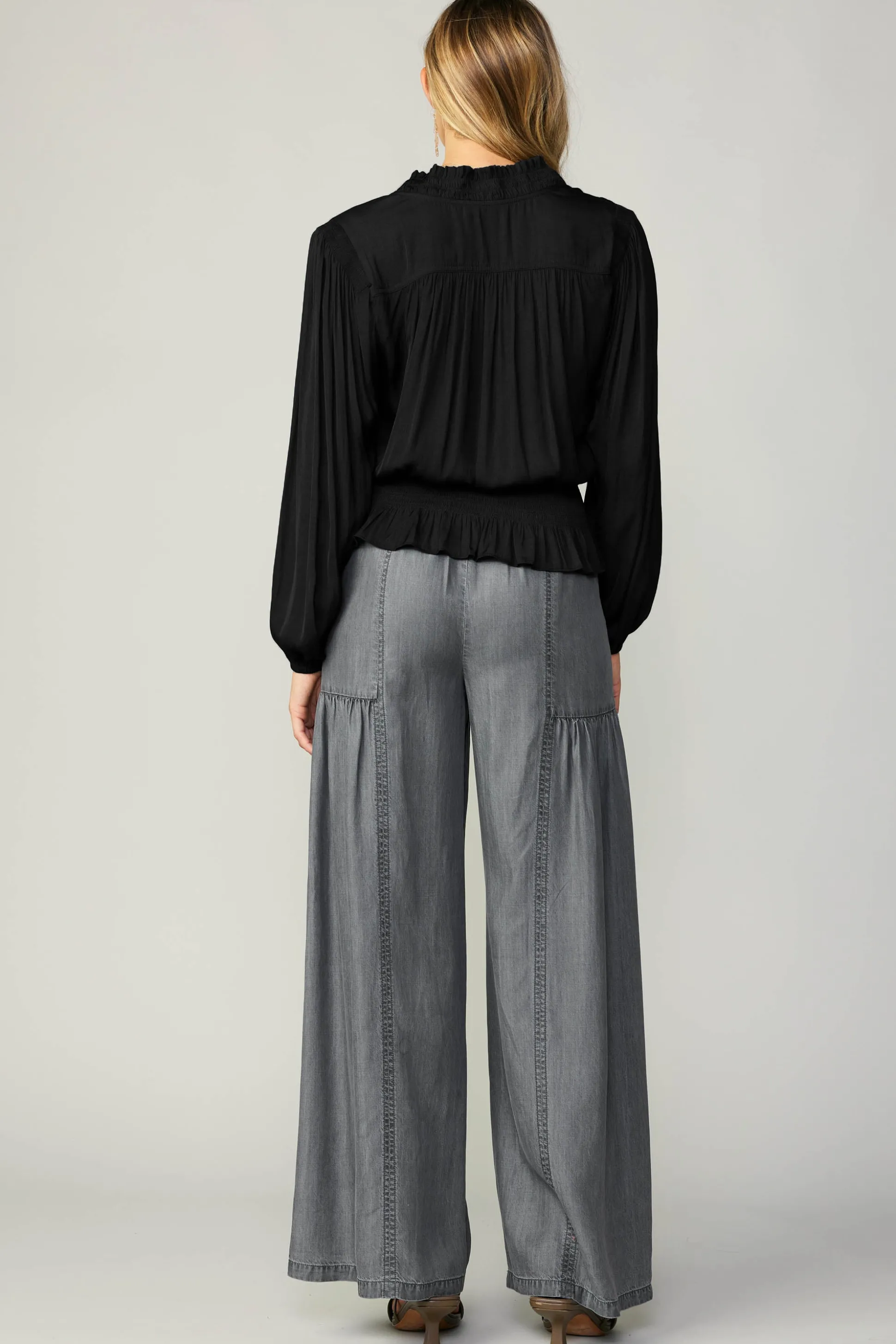 Peplum Collared Blouse<Current Air Discount